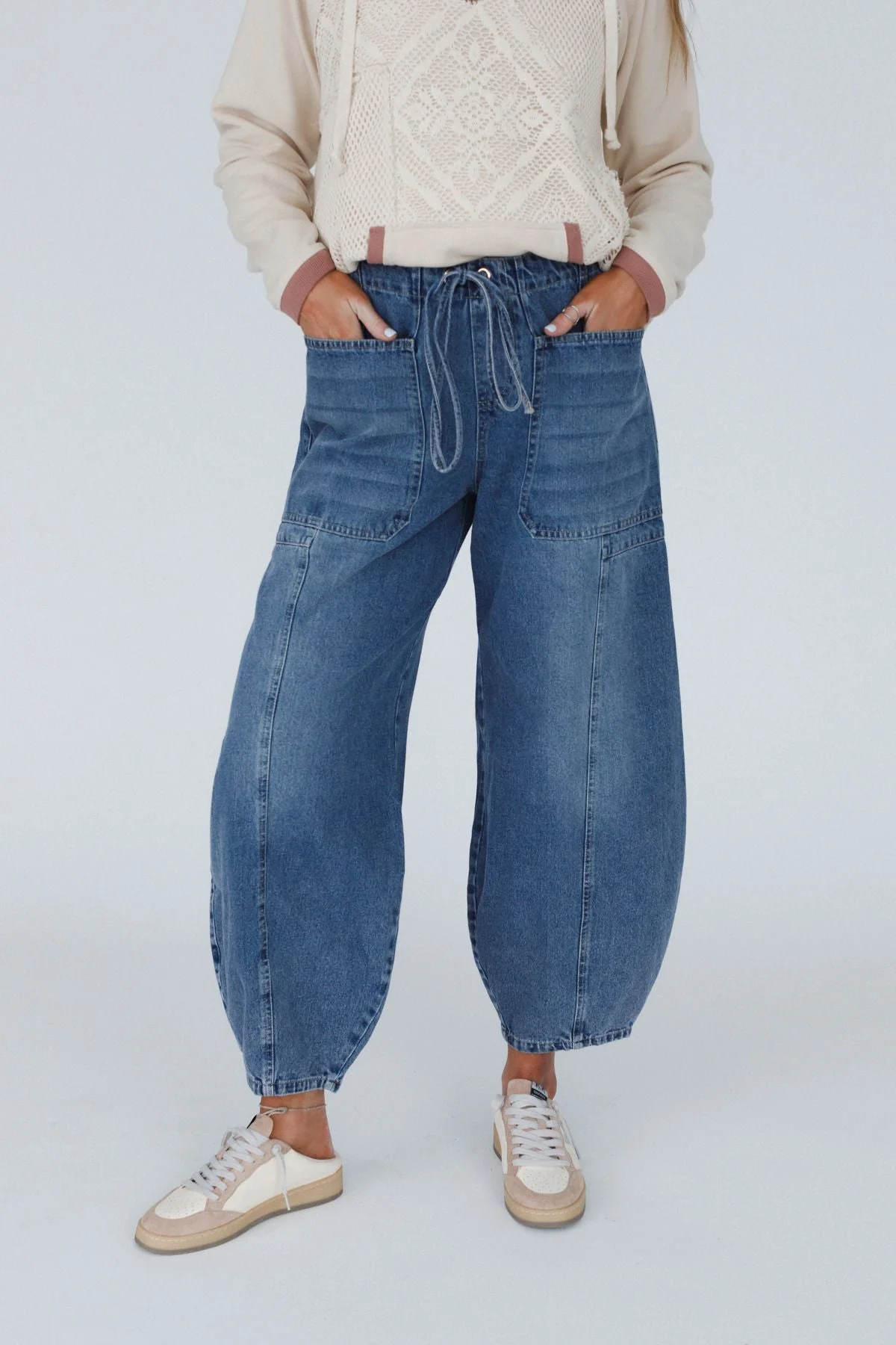 Above It All Barrel Jeans - Medium Wash - Pre Order - Image 2