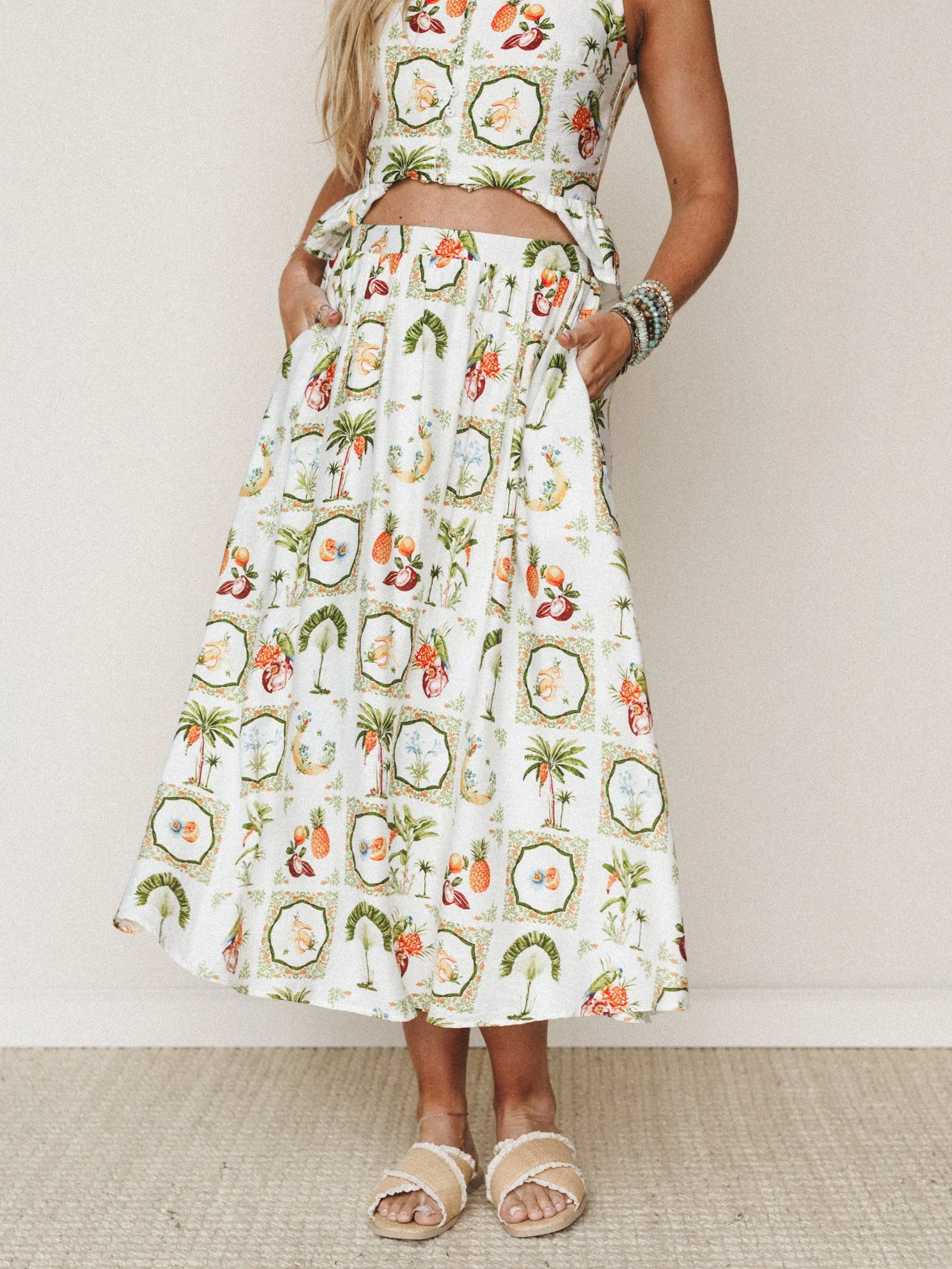 Adventure Awaits Skirt - Ivory Multi