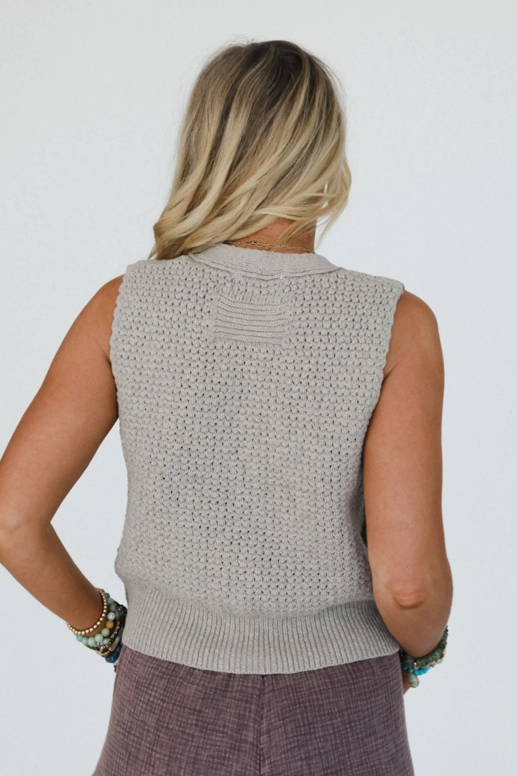 Aire Sweater Vest - Taupe - Image 4