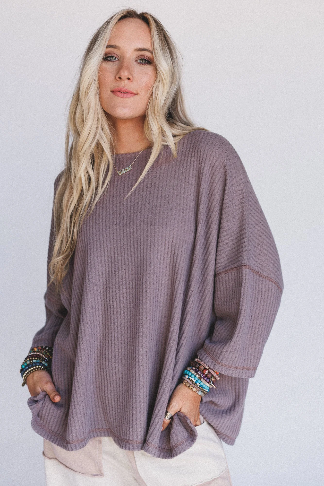 The Nest Airis Long Sleeve Top - Mocha - Pre Order