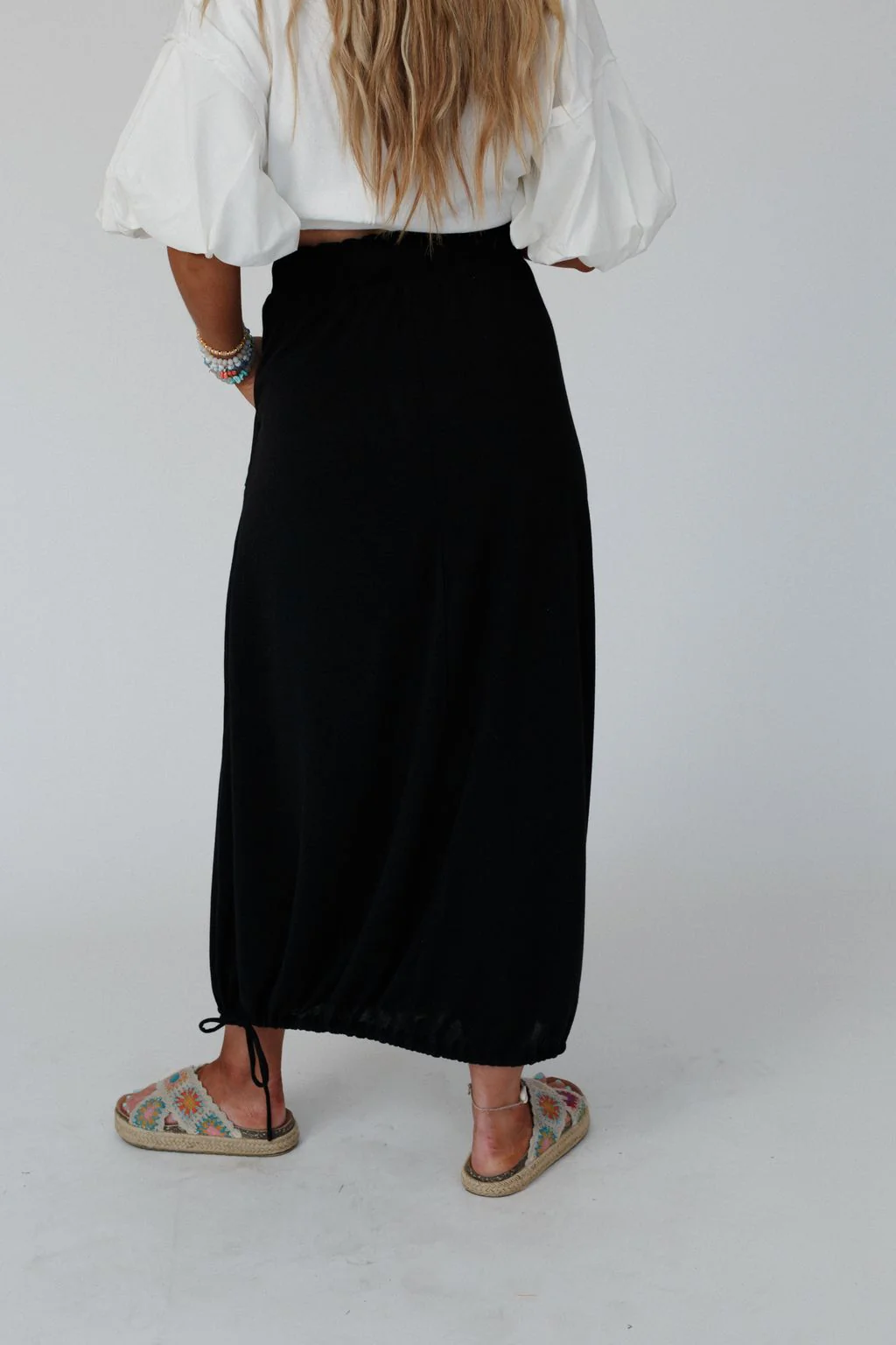 The Nest All In Drawstring Maxi Skirt - Jet Black - Image 5
