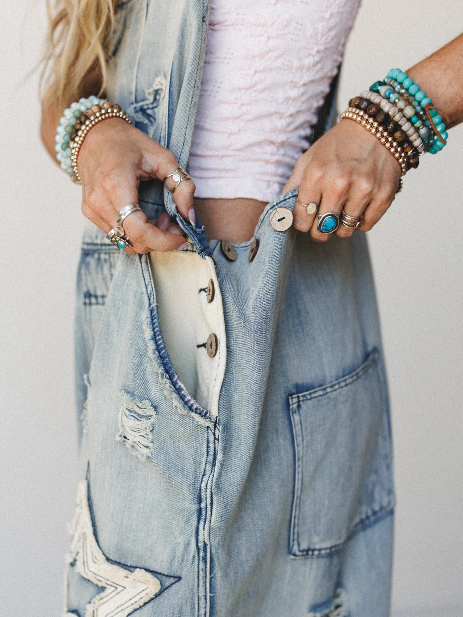 All the Stars Overalls - Light Denim - Image 4