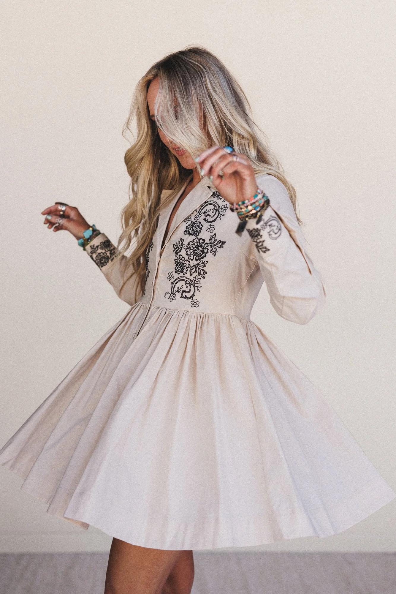 Always Yours Button Front Dress - Taupe - Image 2