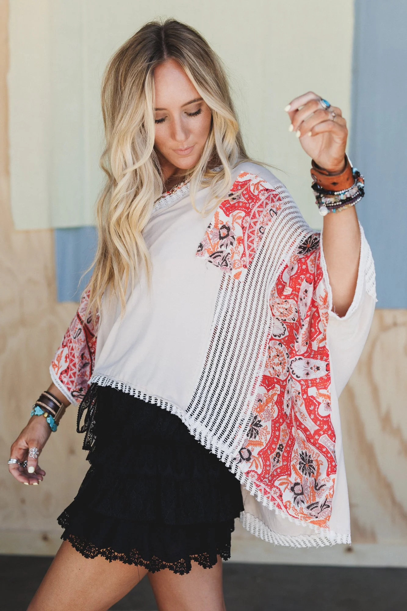 Antoinette Boho Ruffle Shorts - Black - Image 6