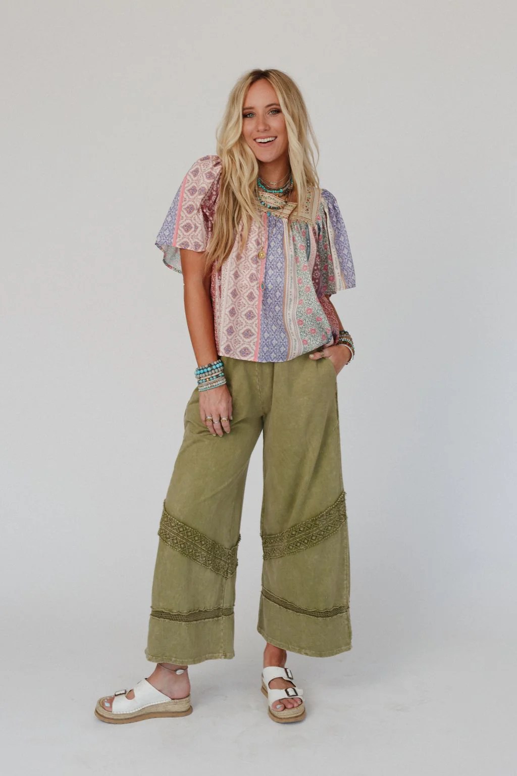 Any Day Wide Leg Pants - Green - Image 2