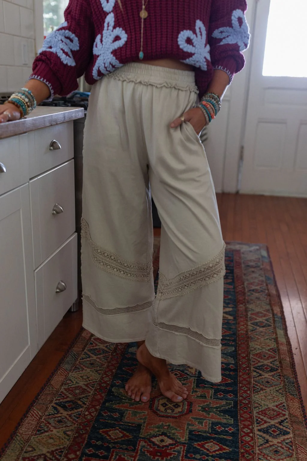 Any Day Wide Leg Pants - Taupe - Image 3