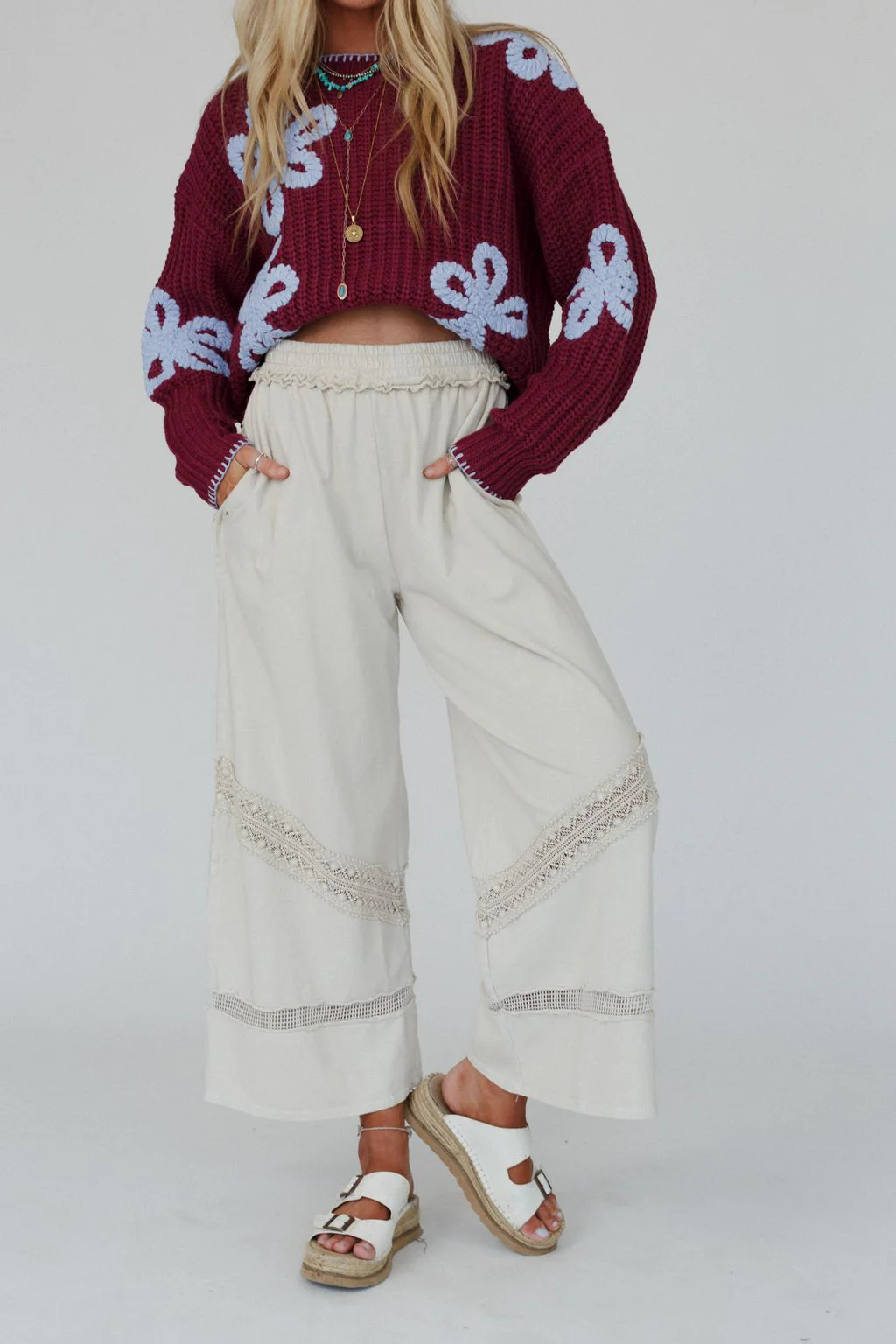 Any Day Wide Leg Pants - Taupe - Image 5