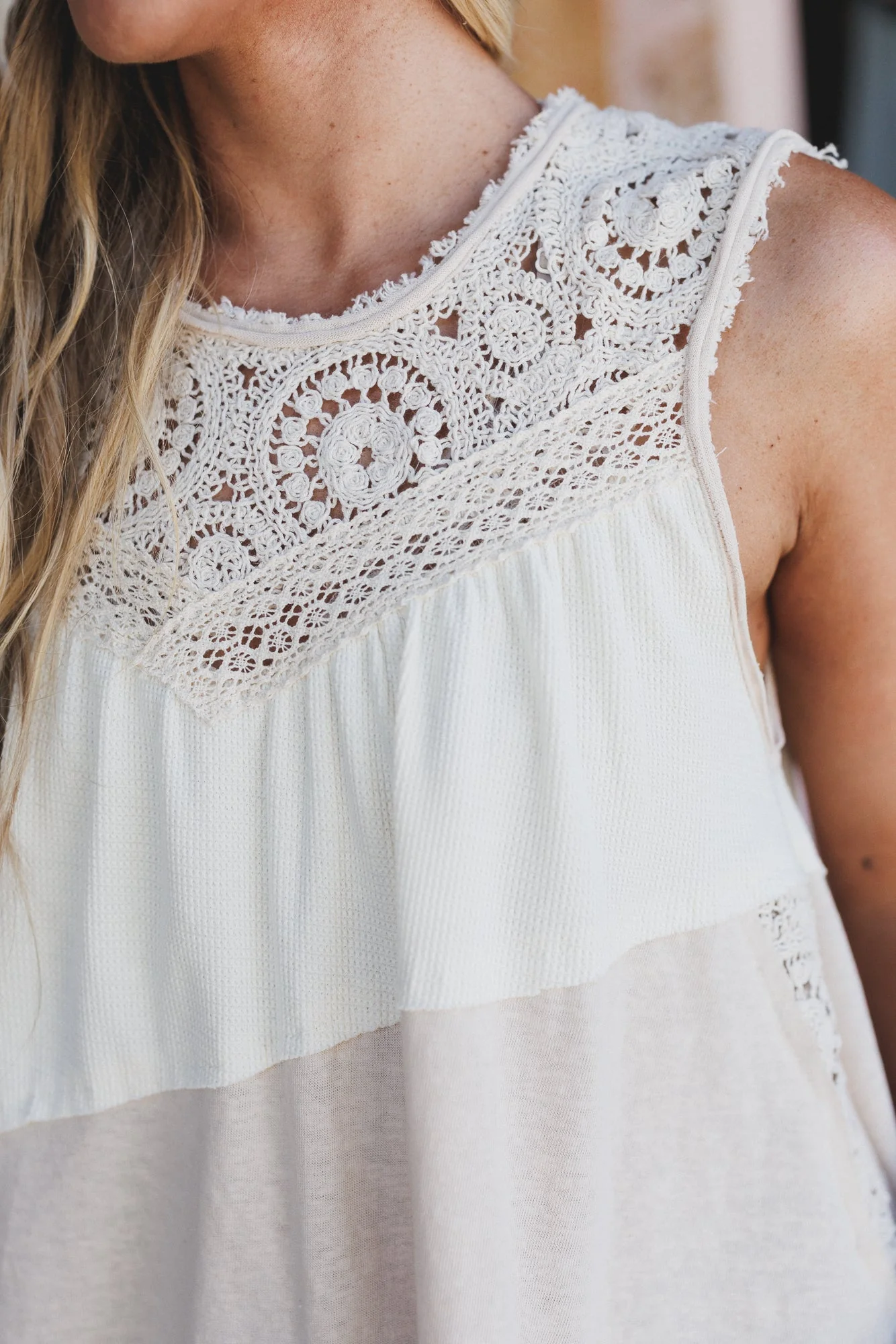 Arlo Crochet Knit Top - Coconut - Image 4