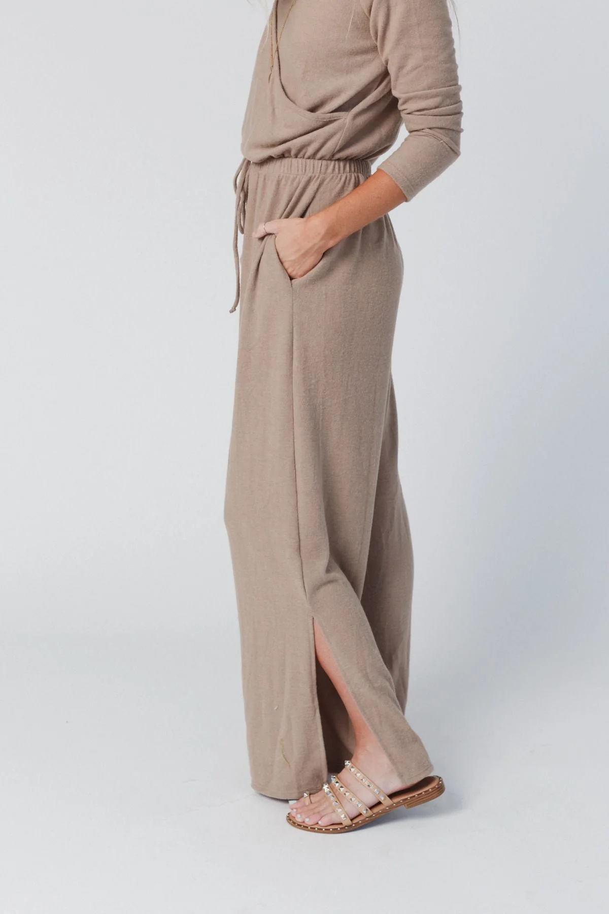 The Nest As It Was Cross Front Jumpsuit - Mocha - Image 8