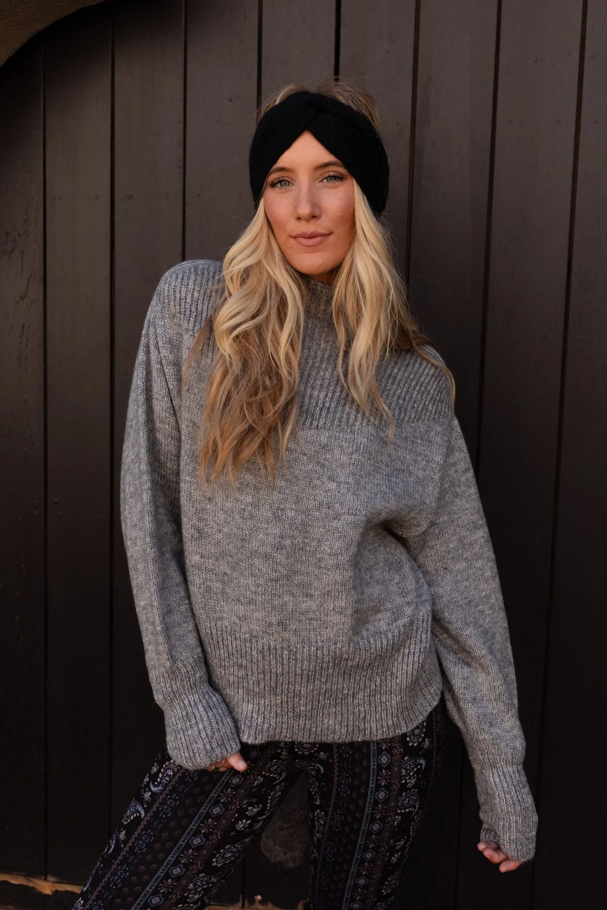 At The Orchard Balloon Sleeve Sweater - Heather Gray - Image 8