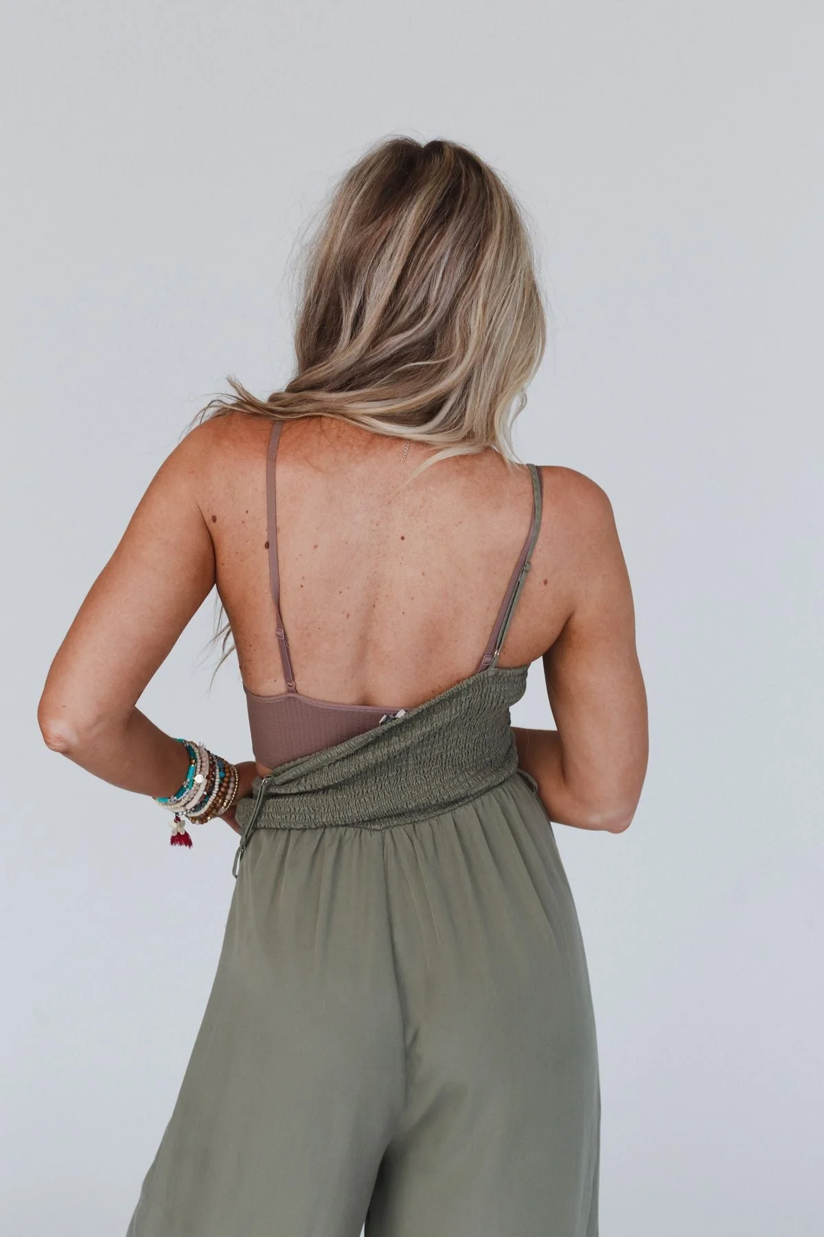 Audra Waistband Loop Lace Bralette - Mocha - Image 3
