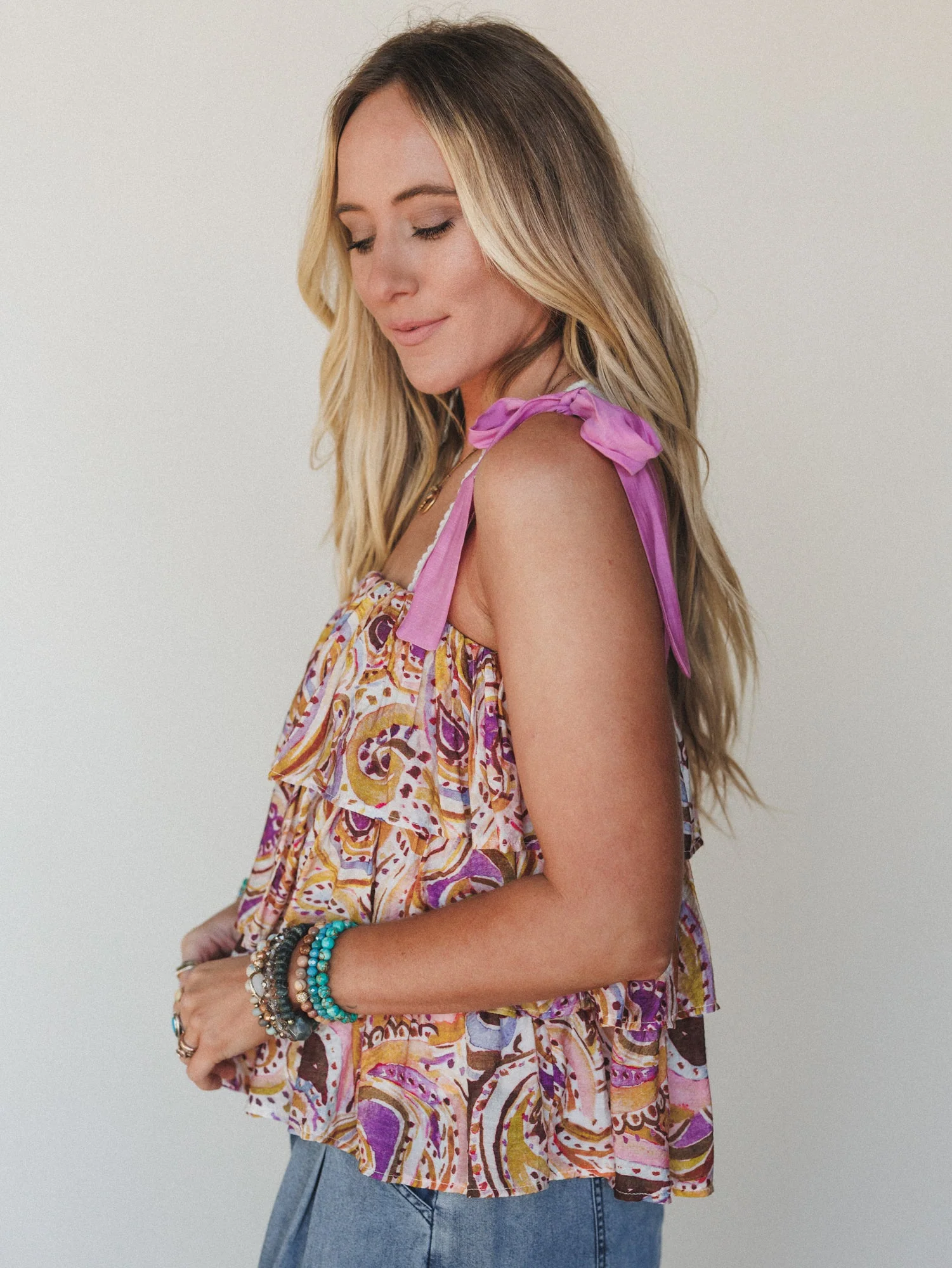 Baby Bloom Ruffle Print Top - Violet Multi - Image 2