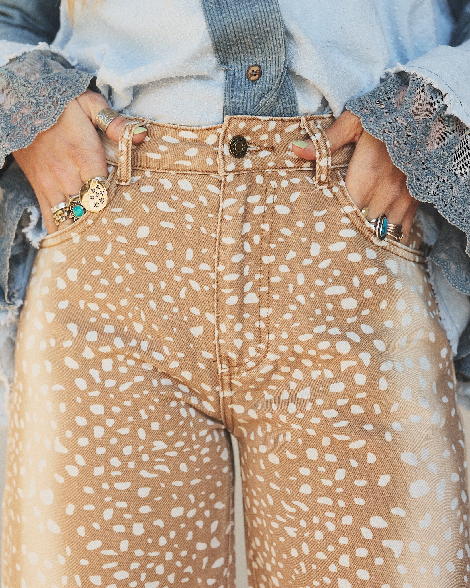 Bambi Deer Jeans - Camel - Image 3