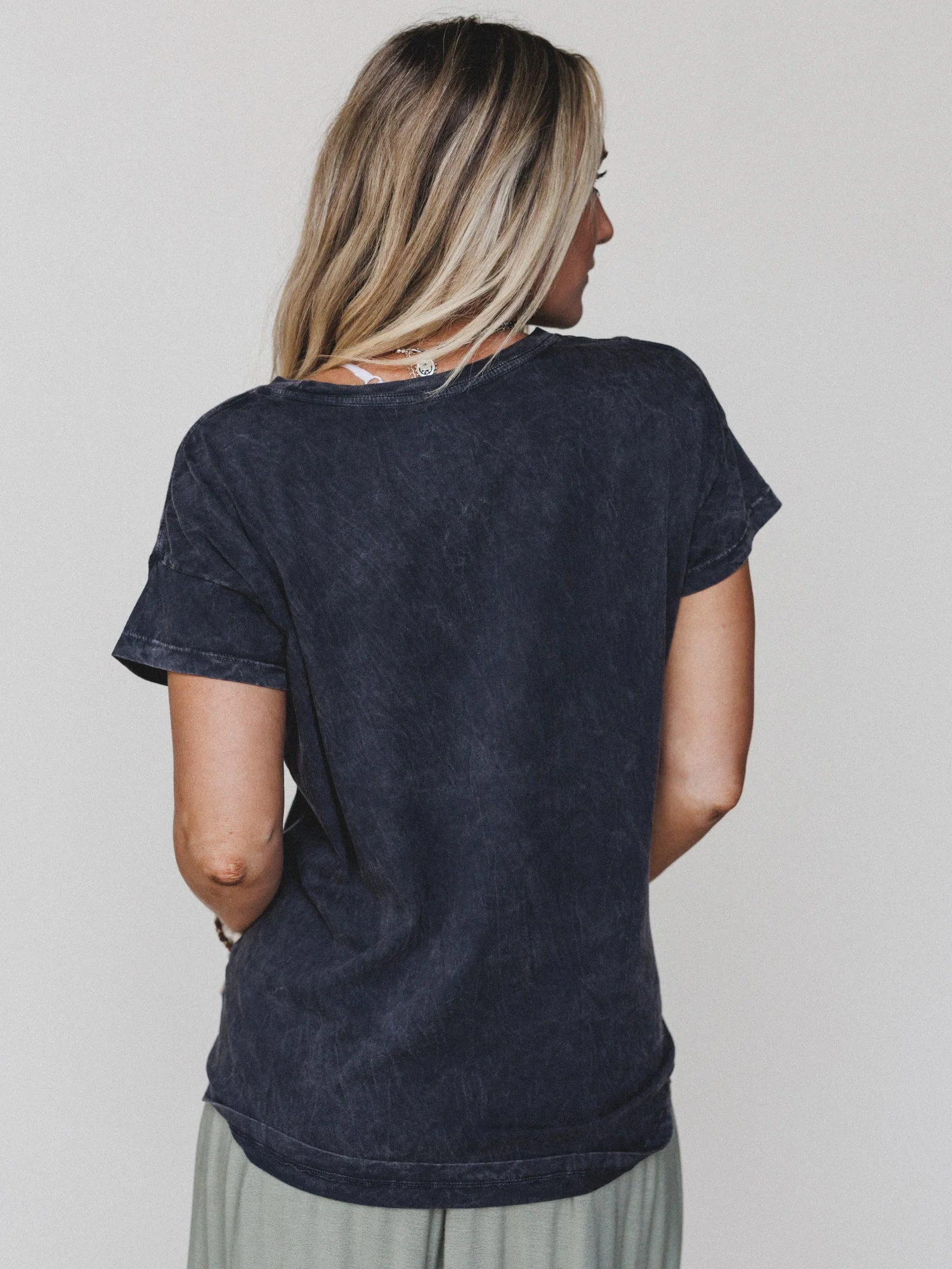 Be Kind Mineral Washed Graphic Tee - Charcoal - Image 5