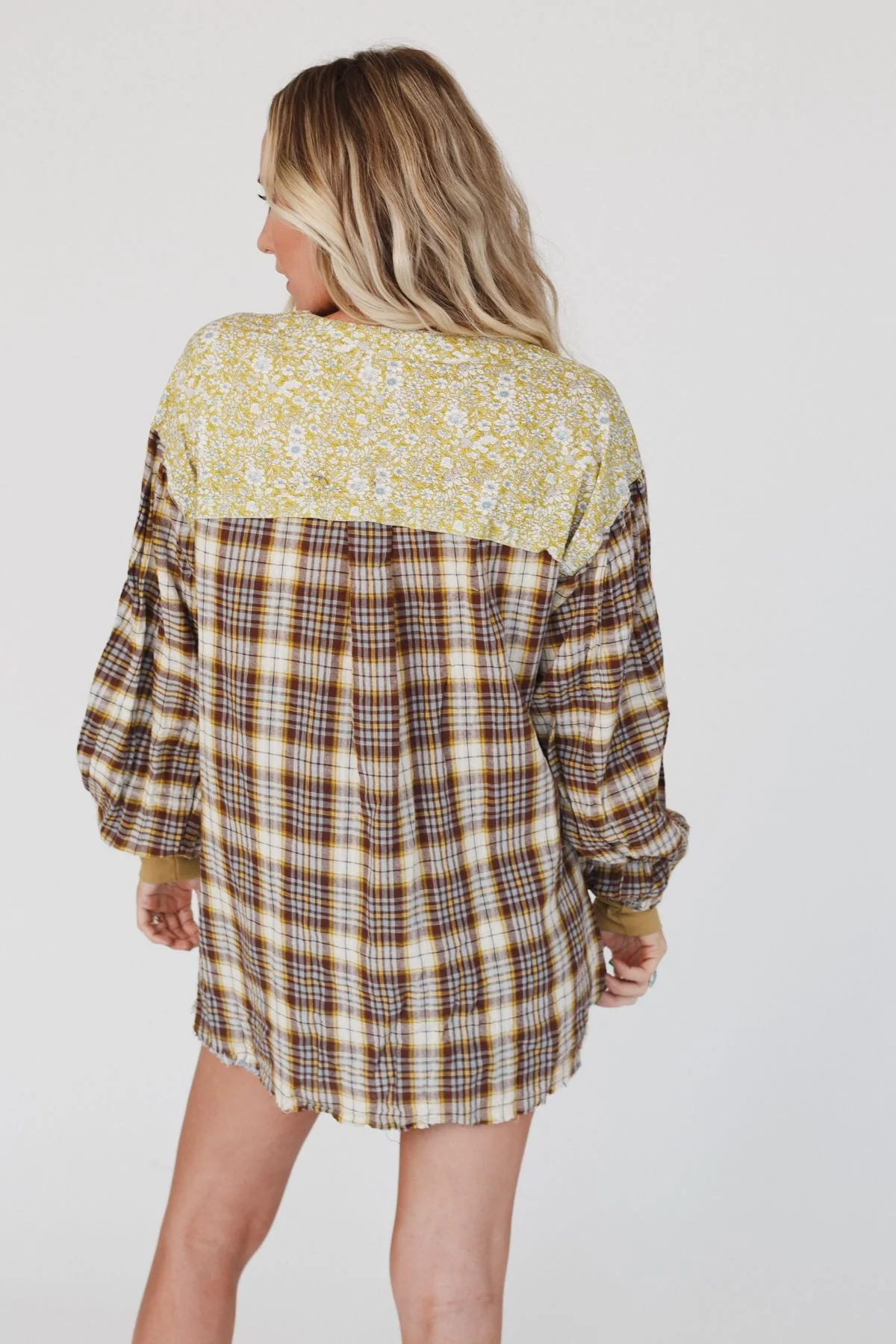 Better Together Mixed Print Top - Mustard - Image 3