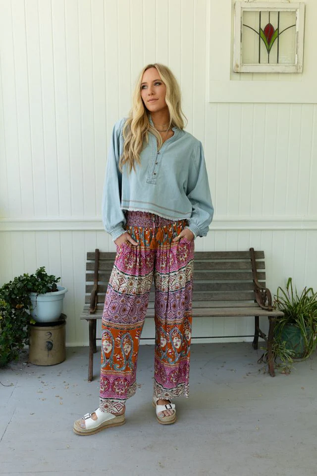 Blissful Bohemian Pants - Pink Multi - Image 3