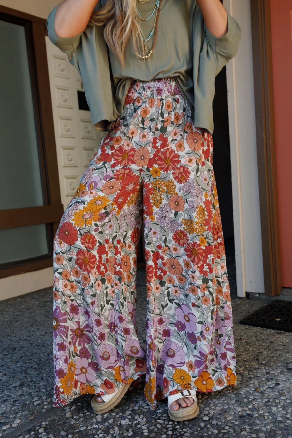 Blissful Burst Floral Pants - Purple - Pre Order