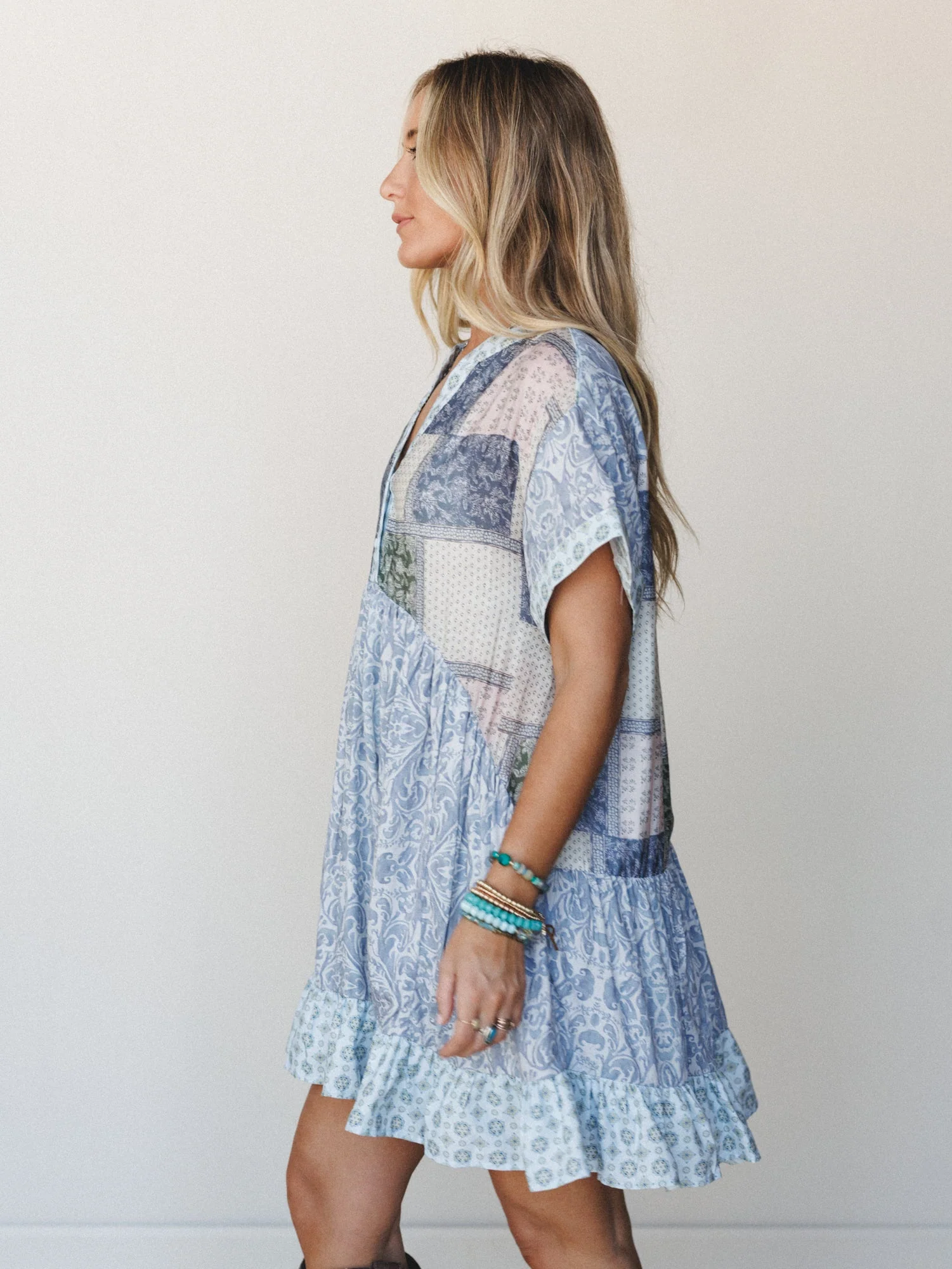 Blossom Caravan Dress - Blue Combo - Image 4