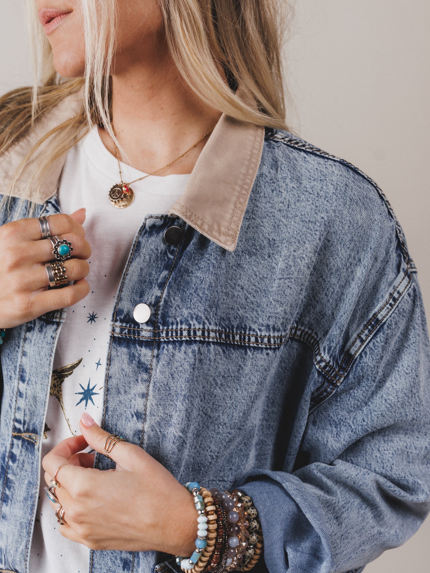Blue Jean Baby Barn Jacket - Washed Denim - Image 3
