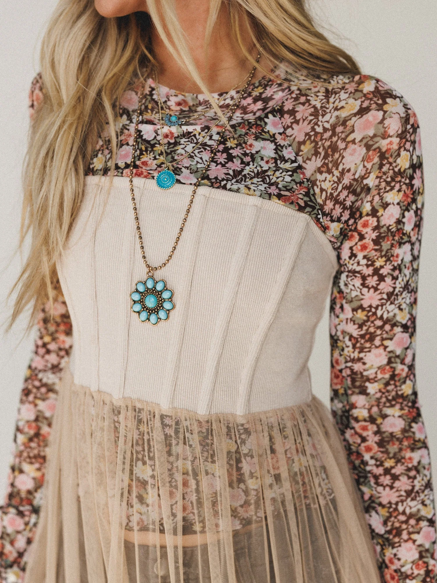 Blush Affair Tulle Maxi Dress - Sand - Image 3