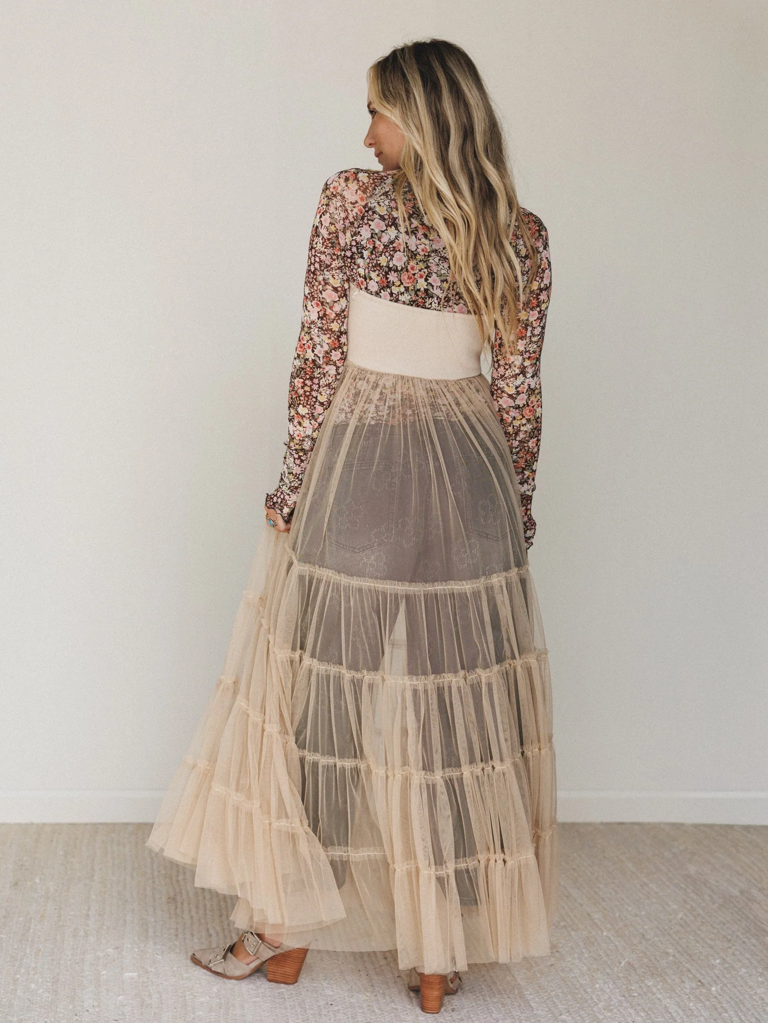Blush Affair Tulle Maxi Dress - Sand - Image 6