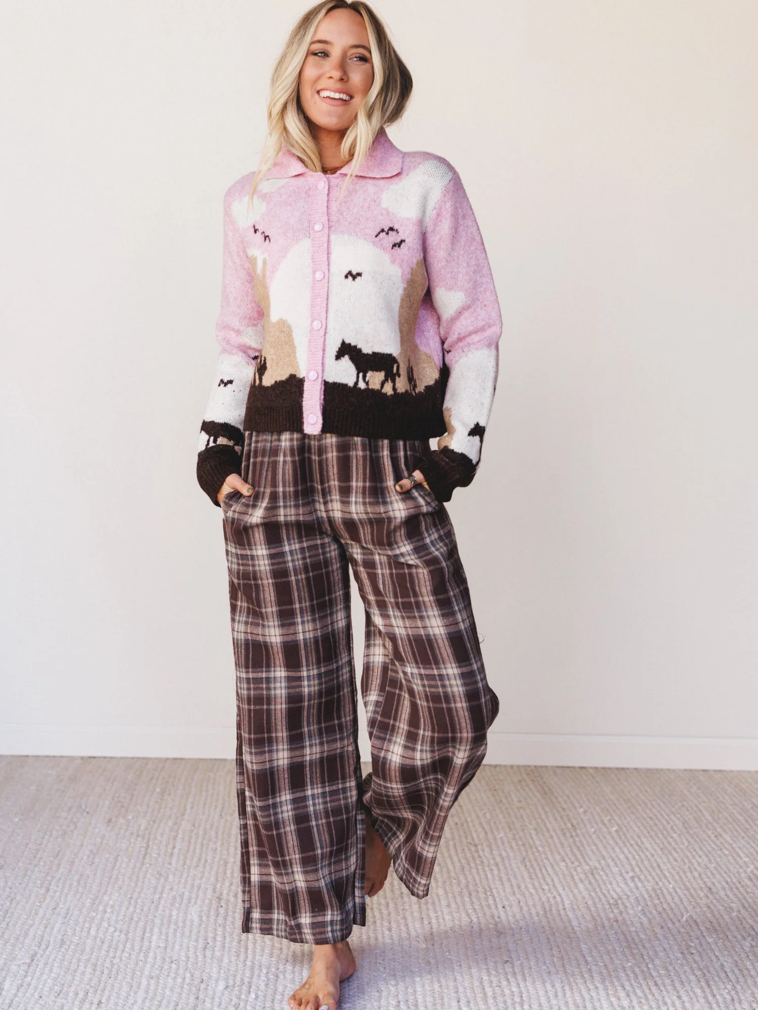 Blush Canyon Cardigan Sweater - Pink - Image 4