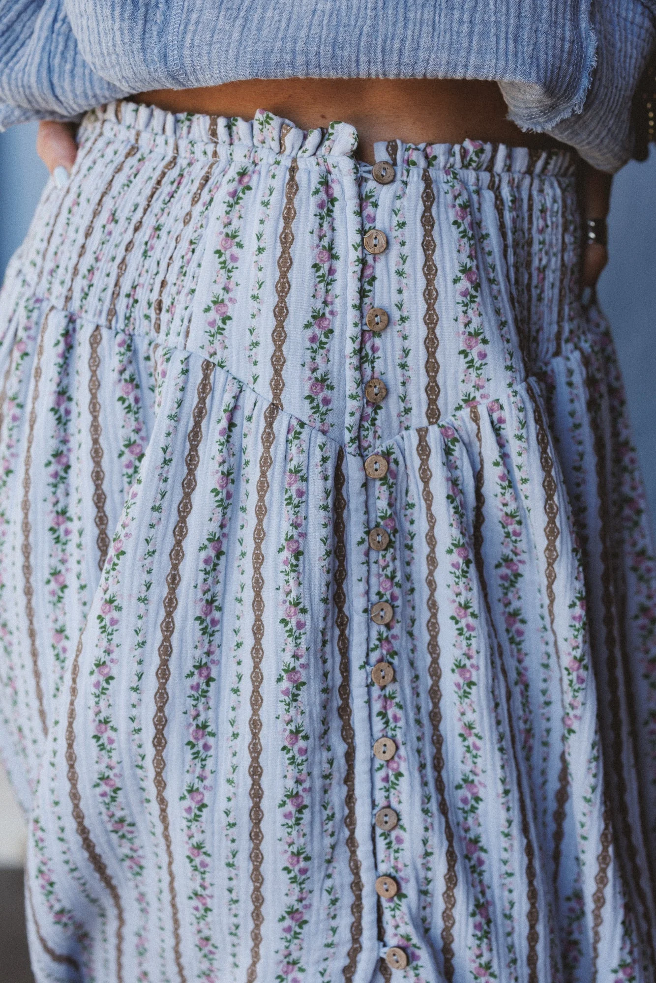 Boheme Bliss Maxi Skirt - Blue - Image 3