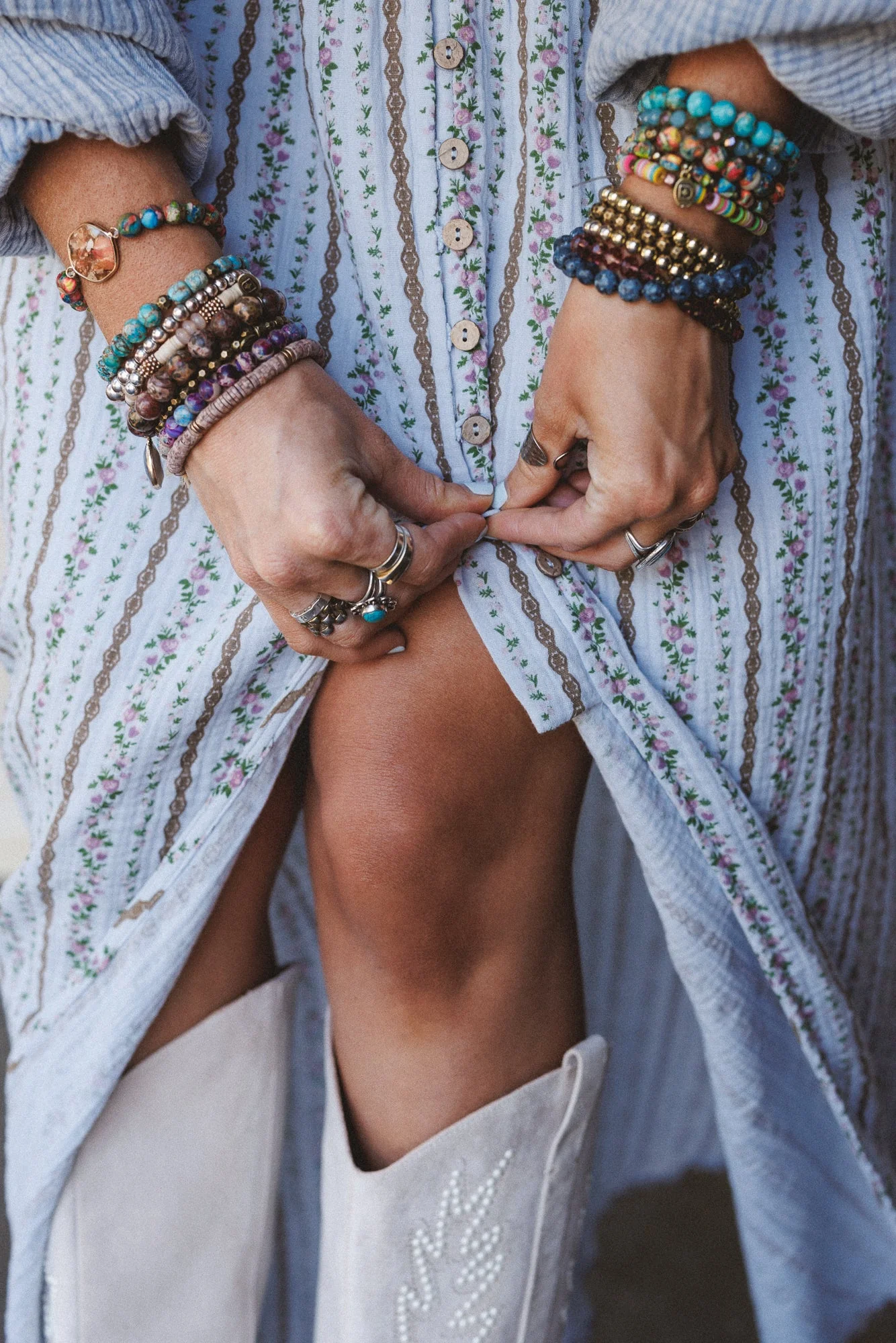Boheme Bliss Maxi Skirt - Blue - Image 4