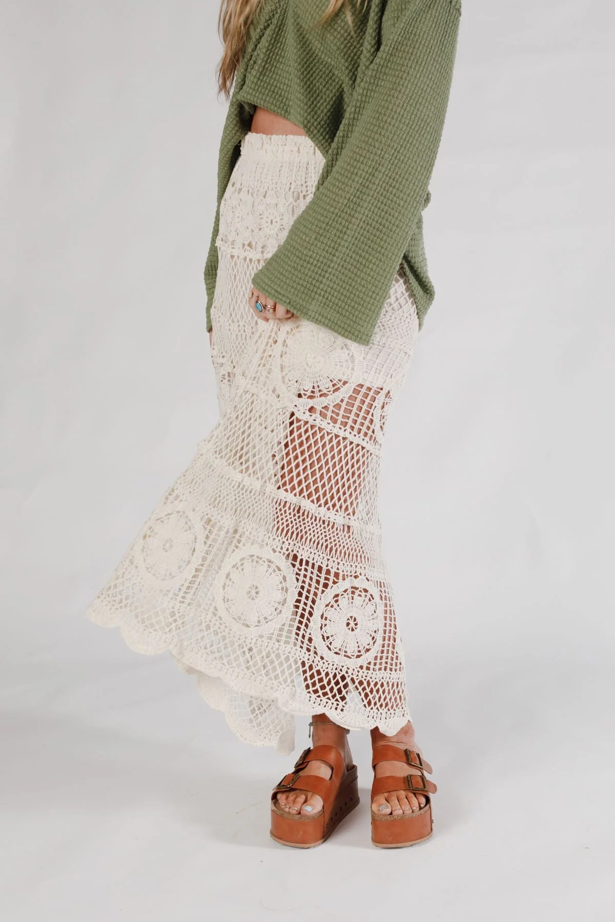 Boho Canyon Crochet Skirt - Natural - Image 3