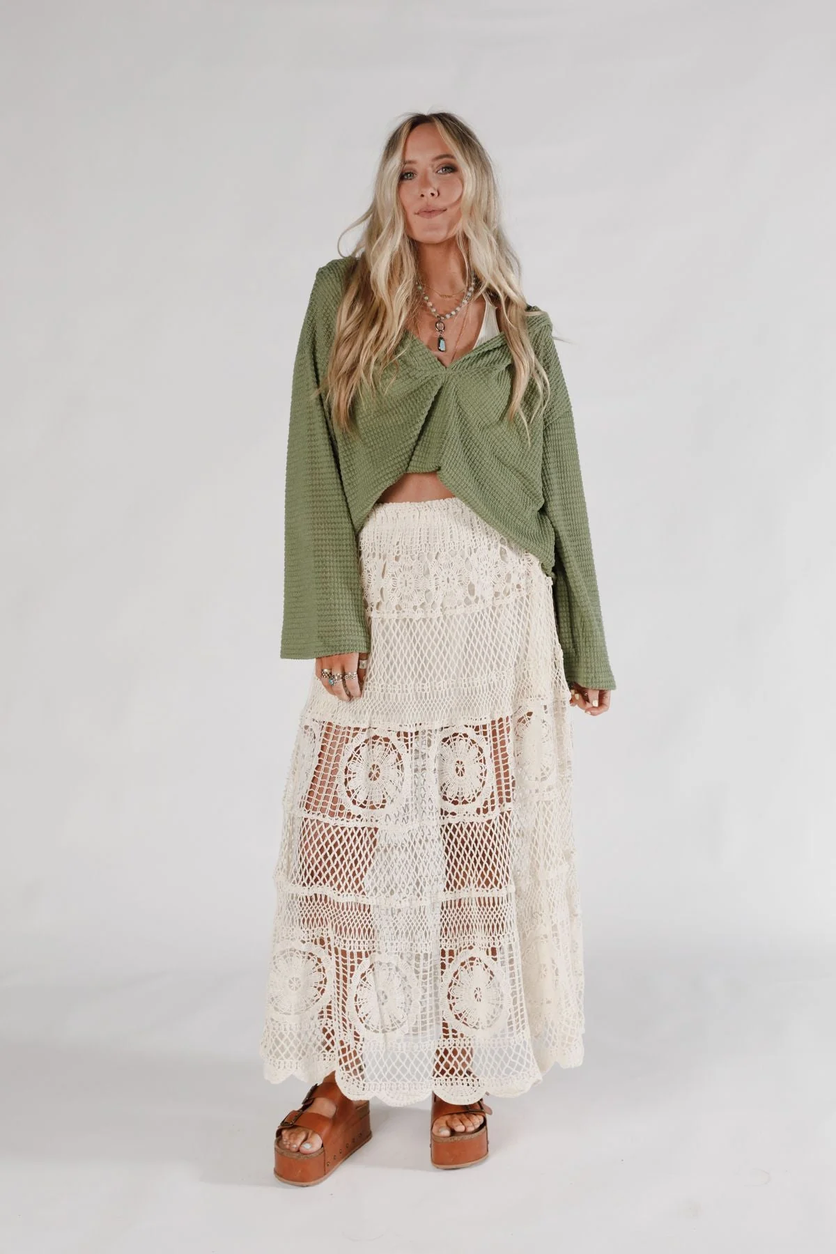 Boho Canyon Crochet Skirt - Natural - Image 4