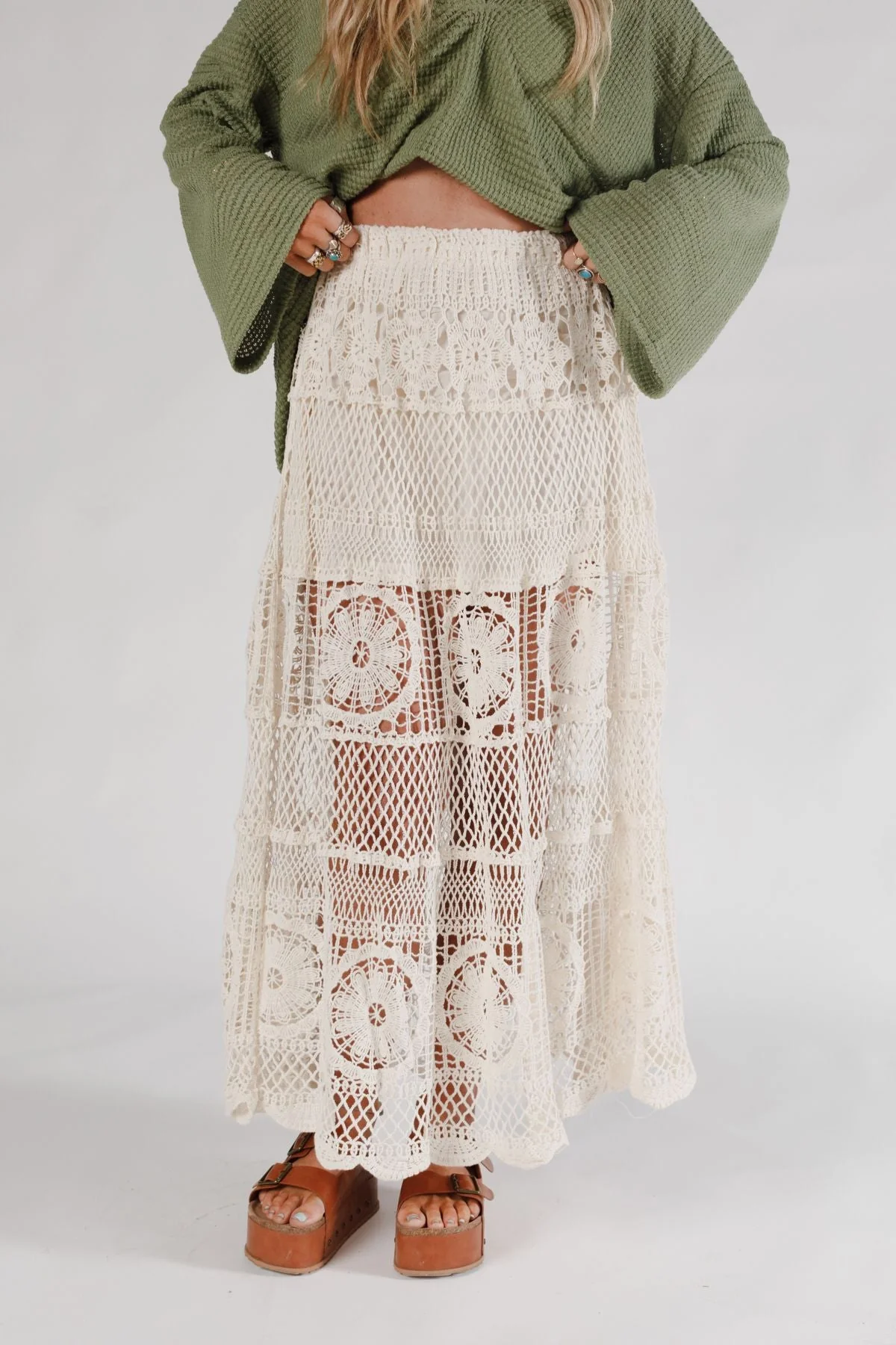 Boho Canyon Crochet Skirt - Natural - Image 5