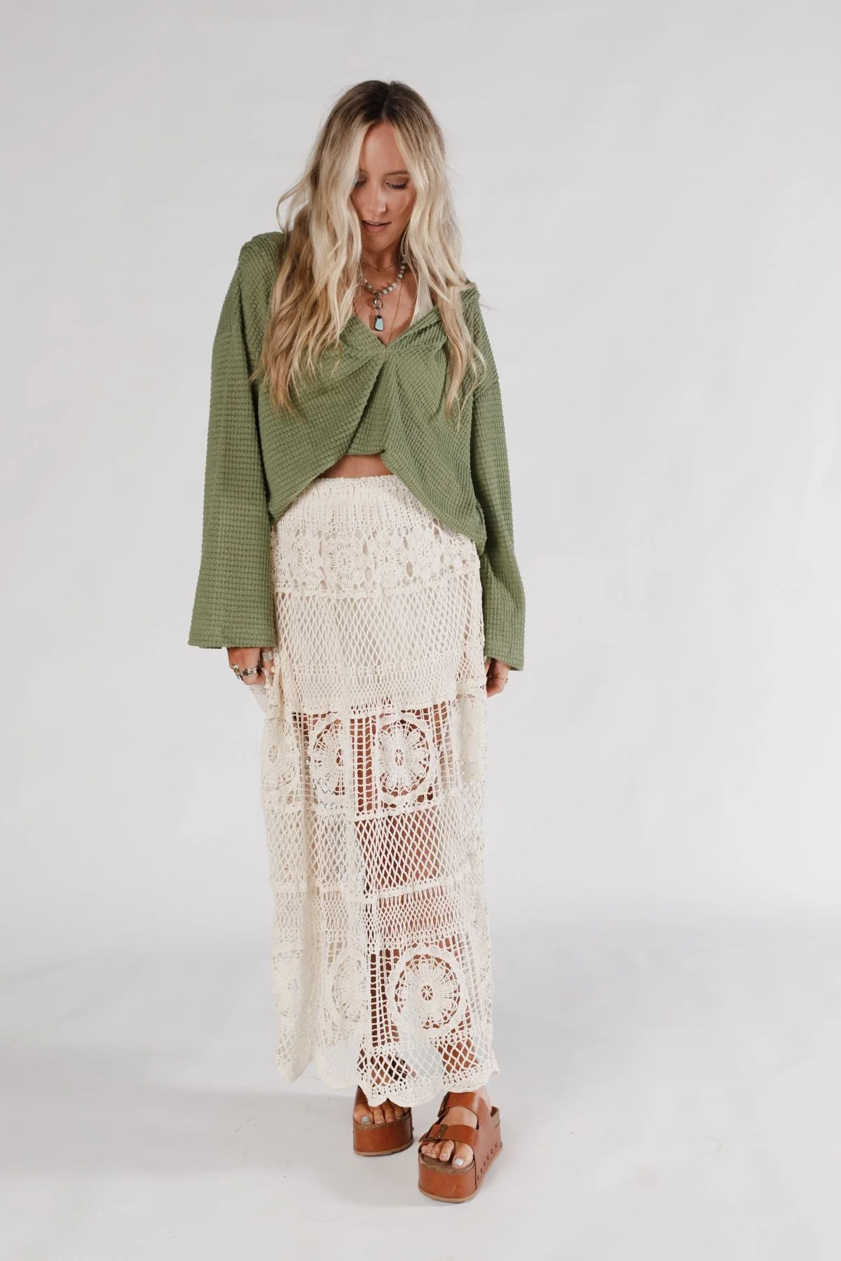 Boho Canyon Crochet Skirt - Natural - Image 7