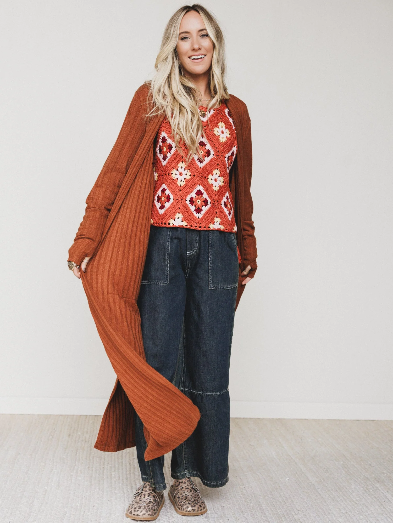 Boho Crush Crochet Top - Rust - Image 4