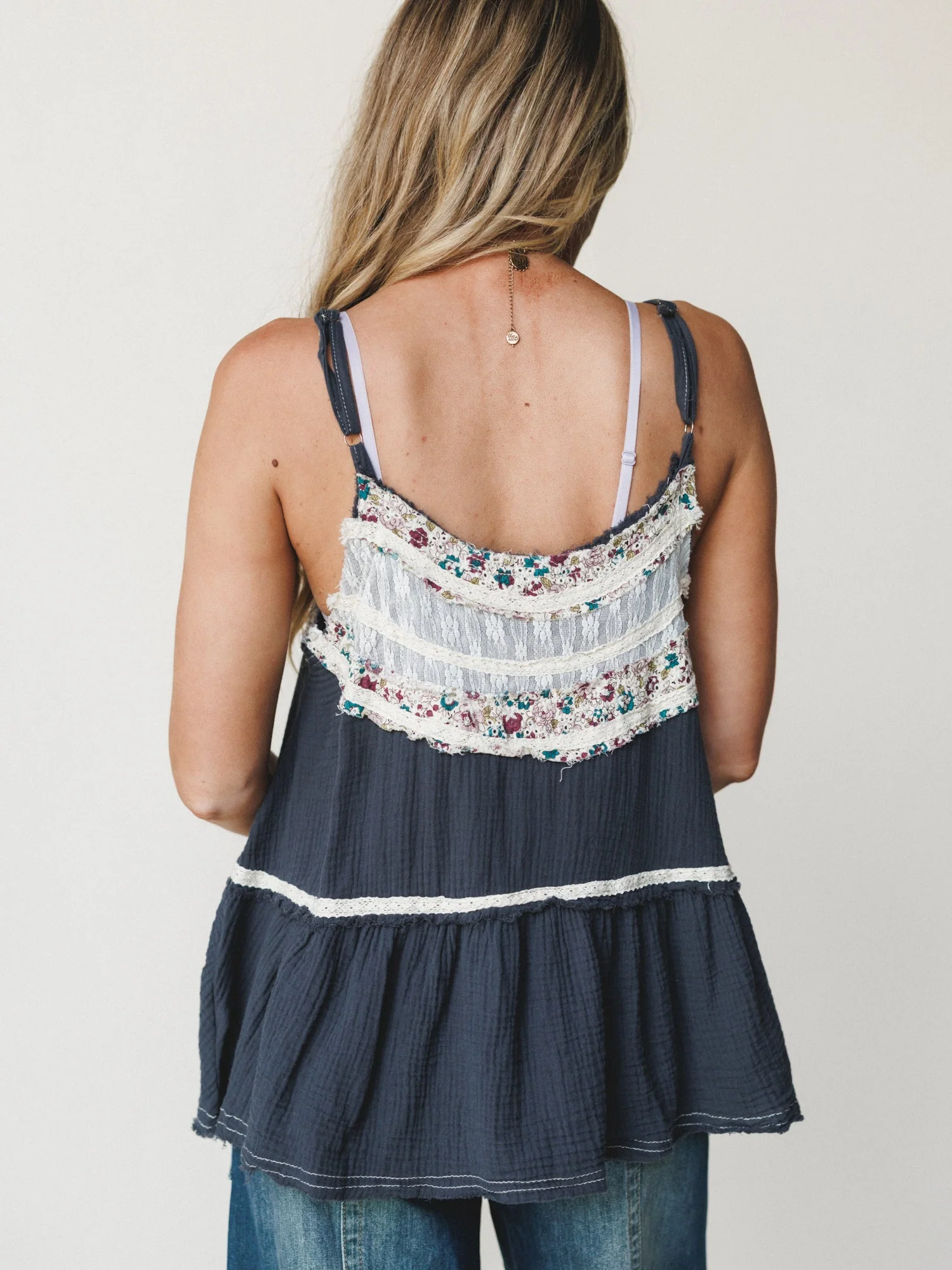 Boho Dreaming Top - Navy Charcoal - Image 4