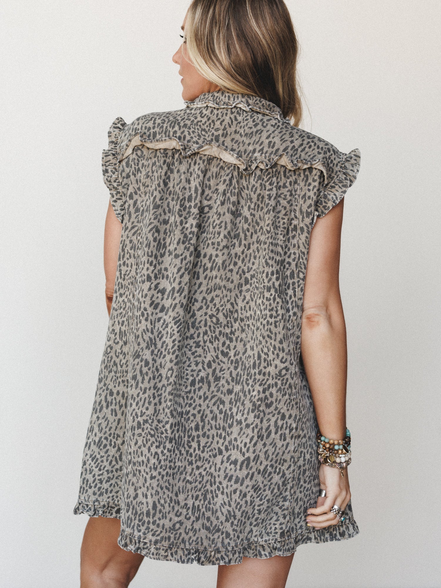 Boho Safari Dress - Leopard - Image 4