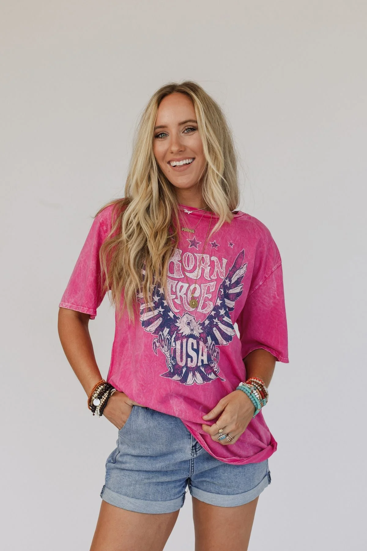 Born Free USA Graphic Tee - Magenta - Image 7