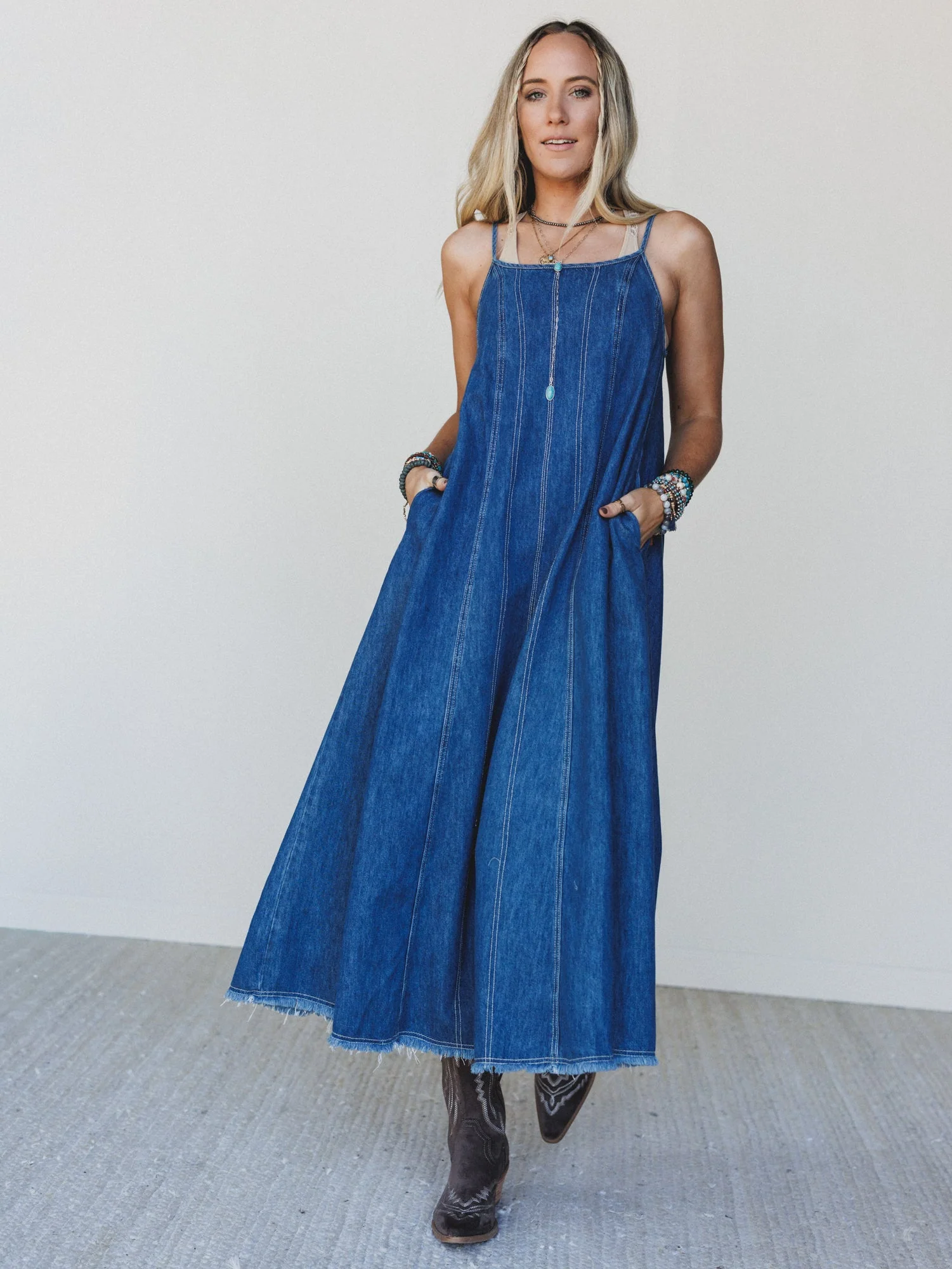 Bowtied Belle Maxi Dress - Cobalt