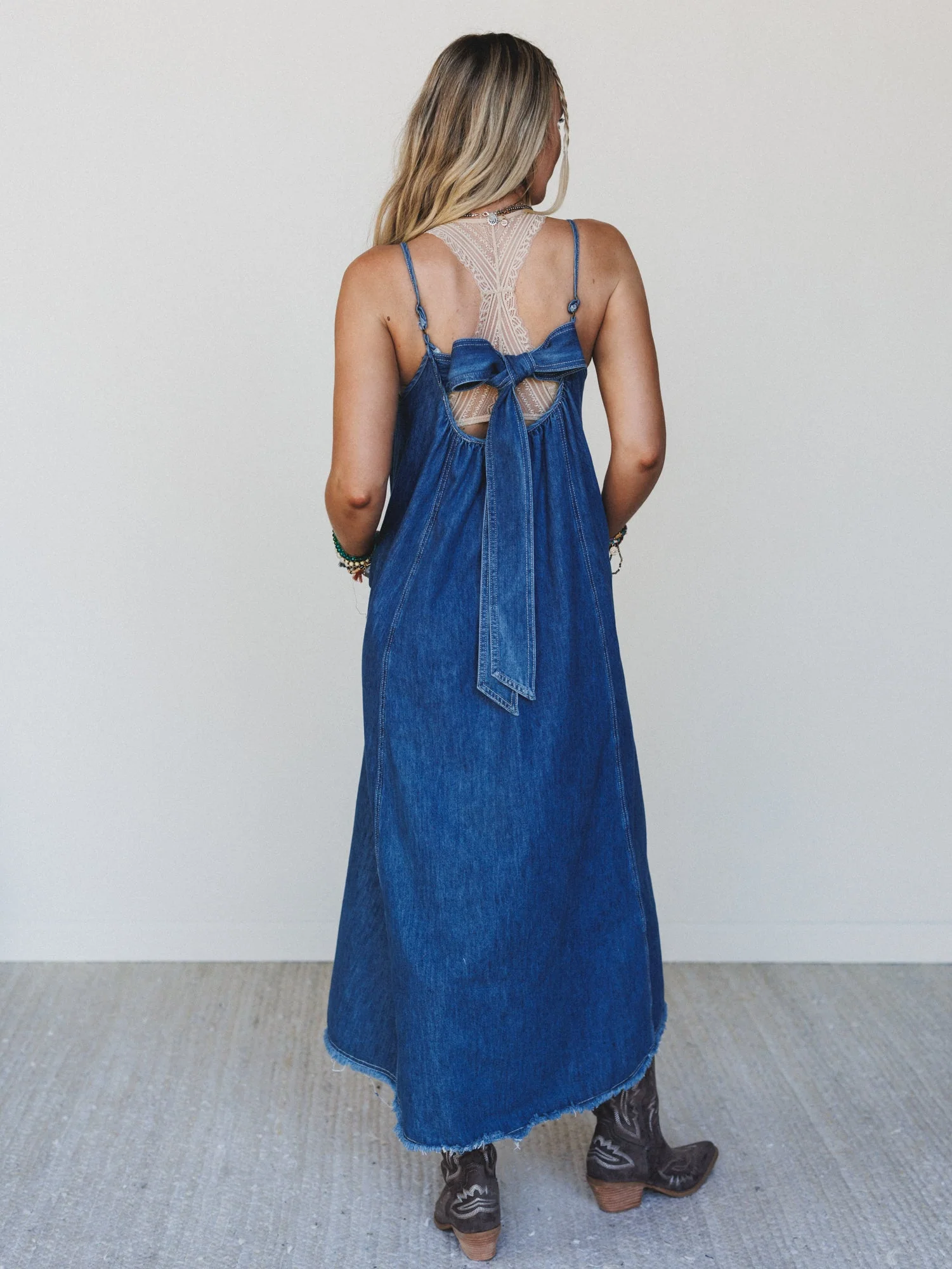 Bowtied Belle Maxi Dress - Cobalt - Image 2
