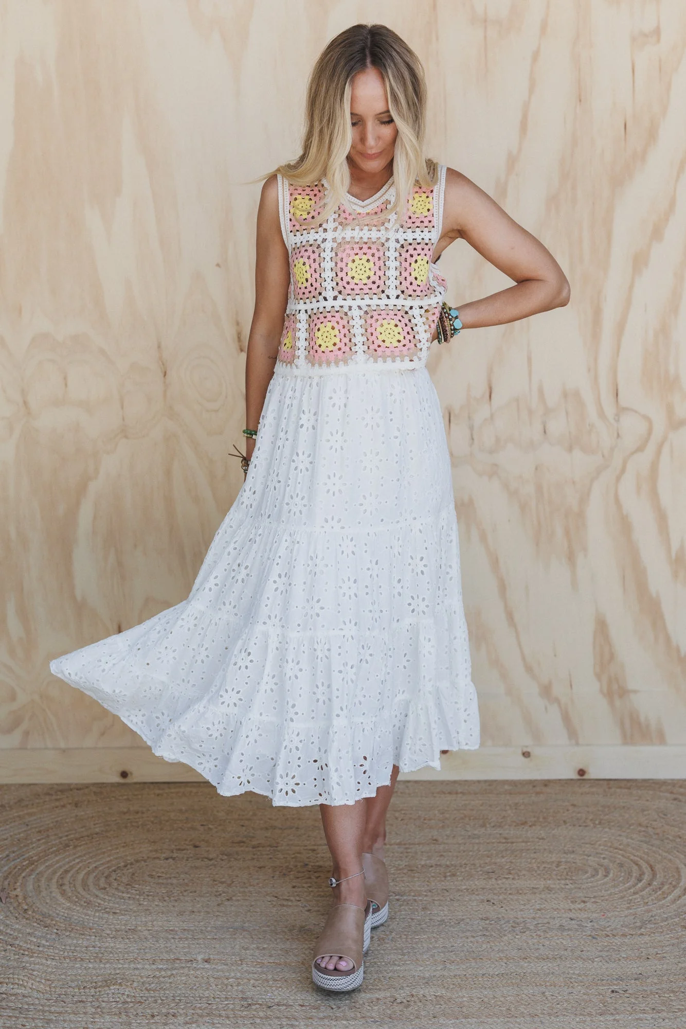 Breezy Bloom Eyelet Skirt - White - Image 4