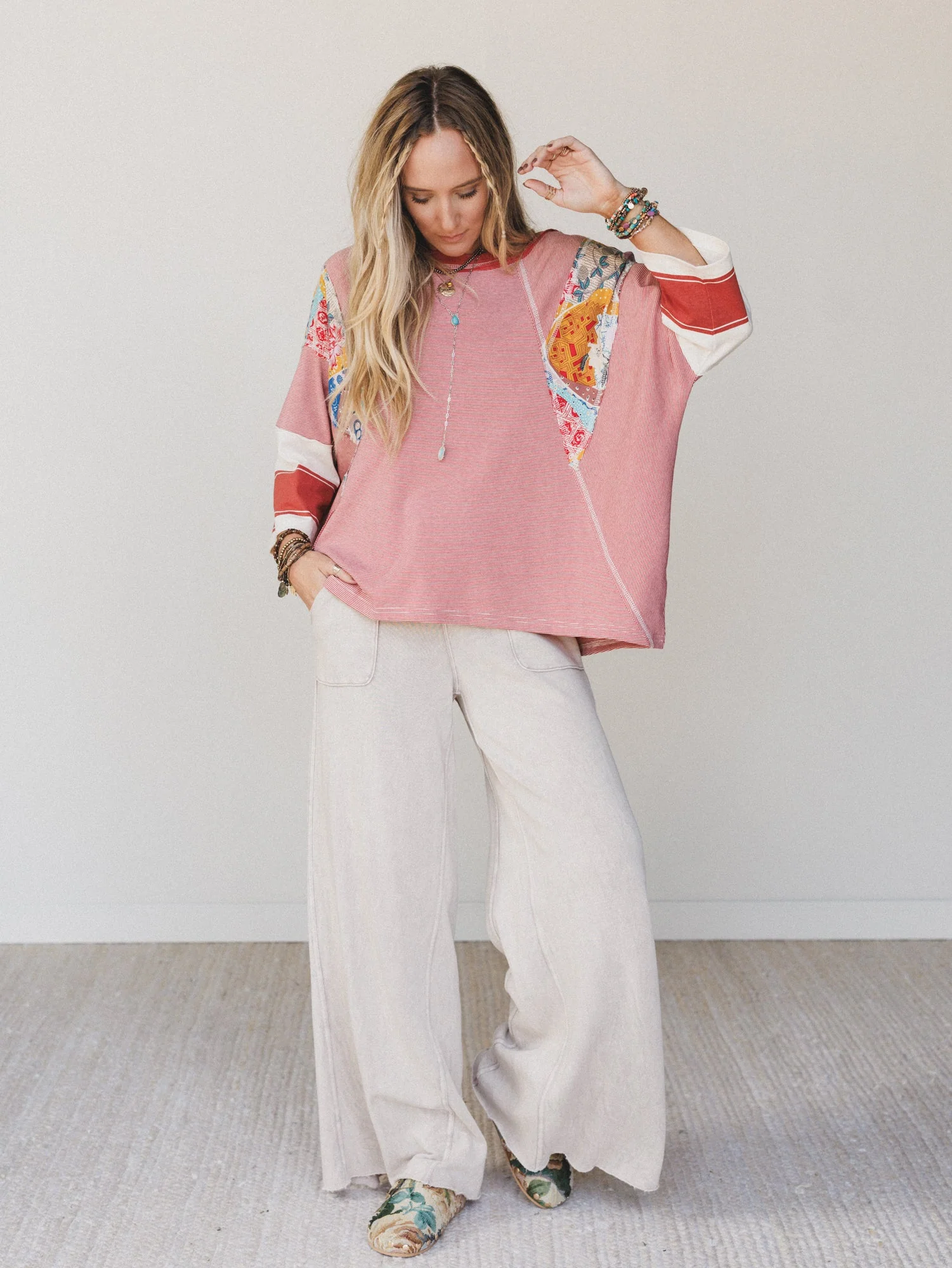 Britt Patchwork Top - Red - Image 5