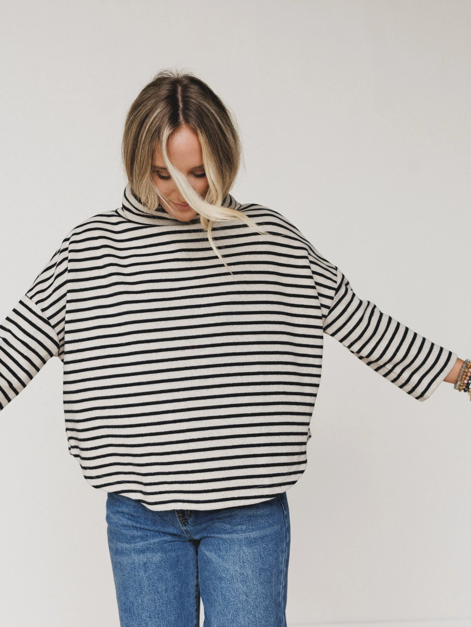 Brunch Club Striped Top - Taupe Multi - Image 5