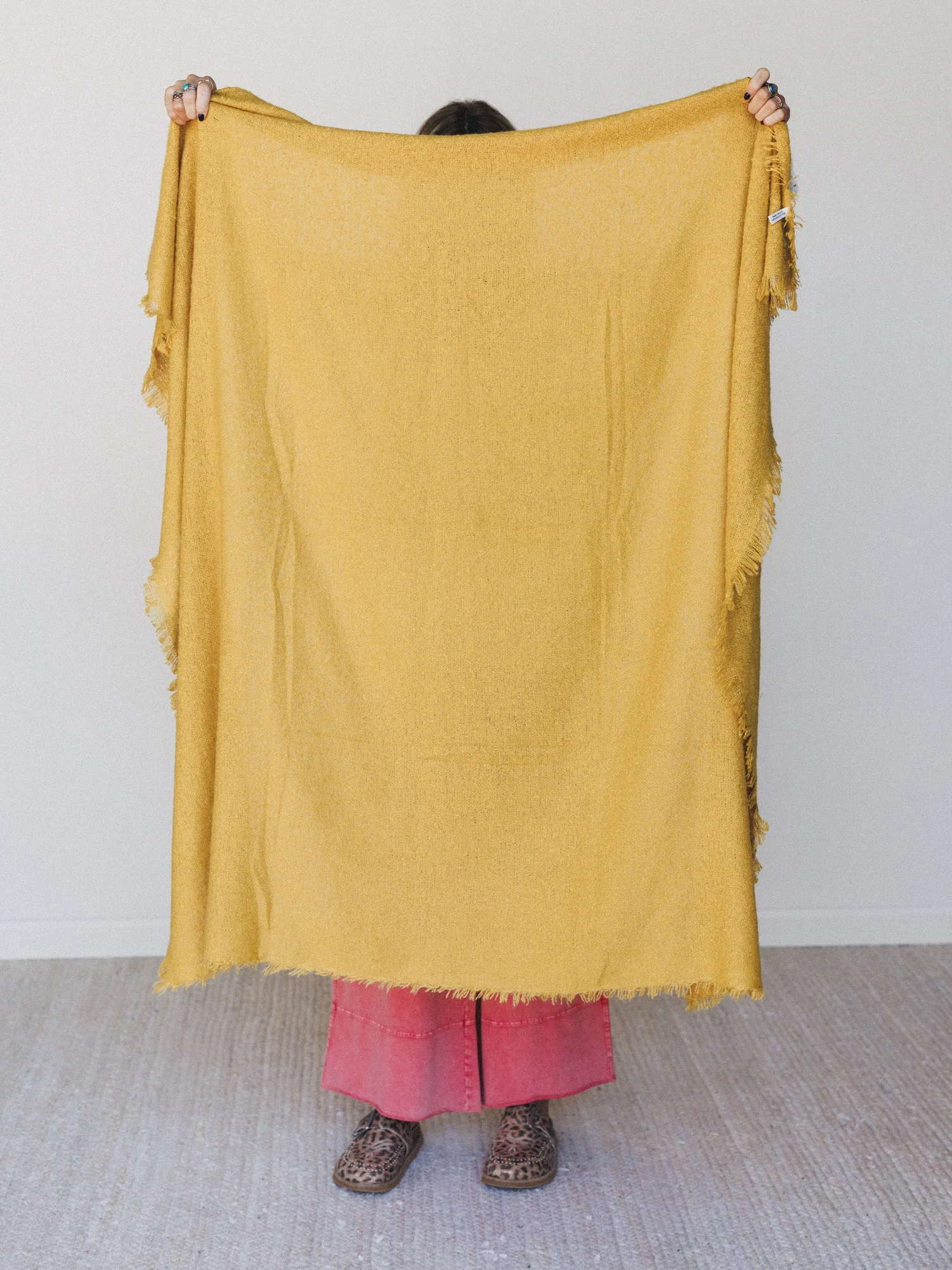 Cabin Calling Blanket Scarf - Mustard - Image 3
