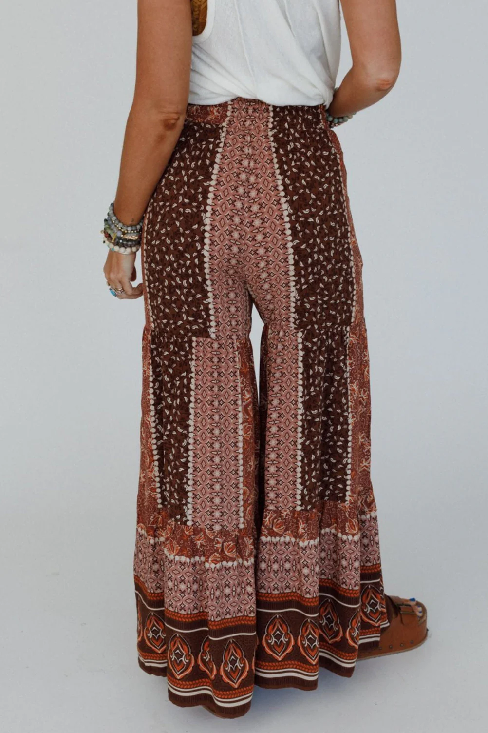 Chandler Tiered Wide Leg Pant - Brown - Image 4