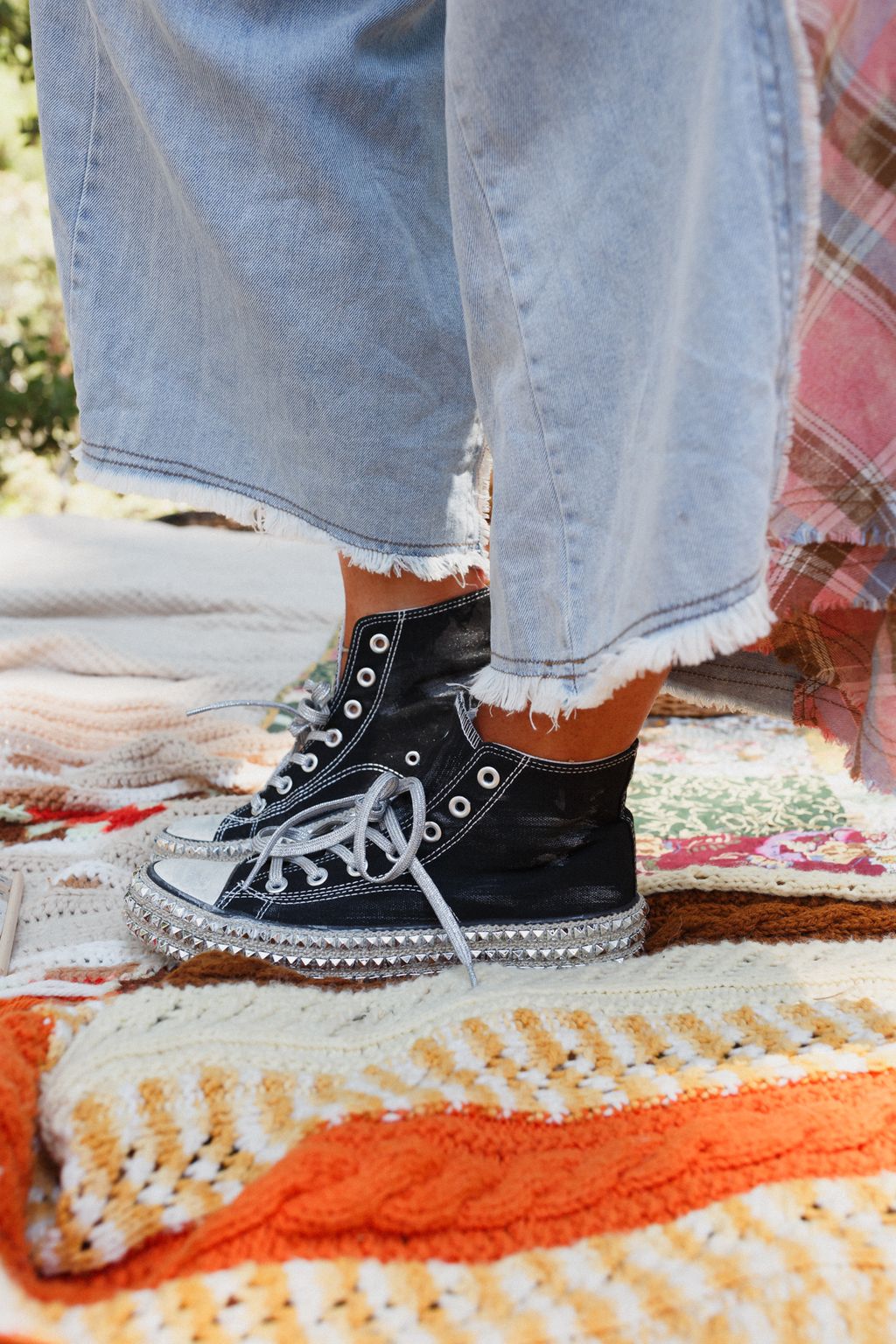 Chantel Studded High Top Sneaker - Black - Image 2