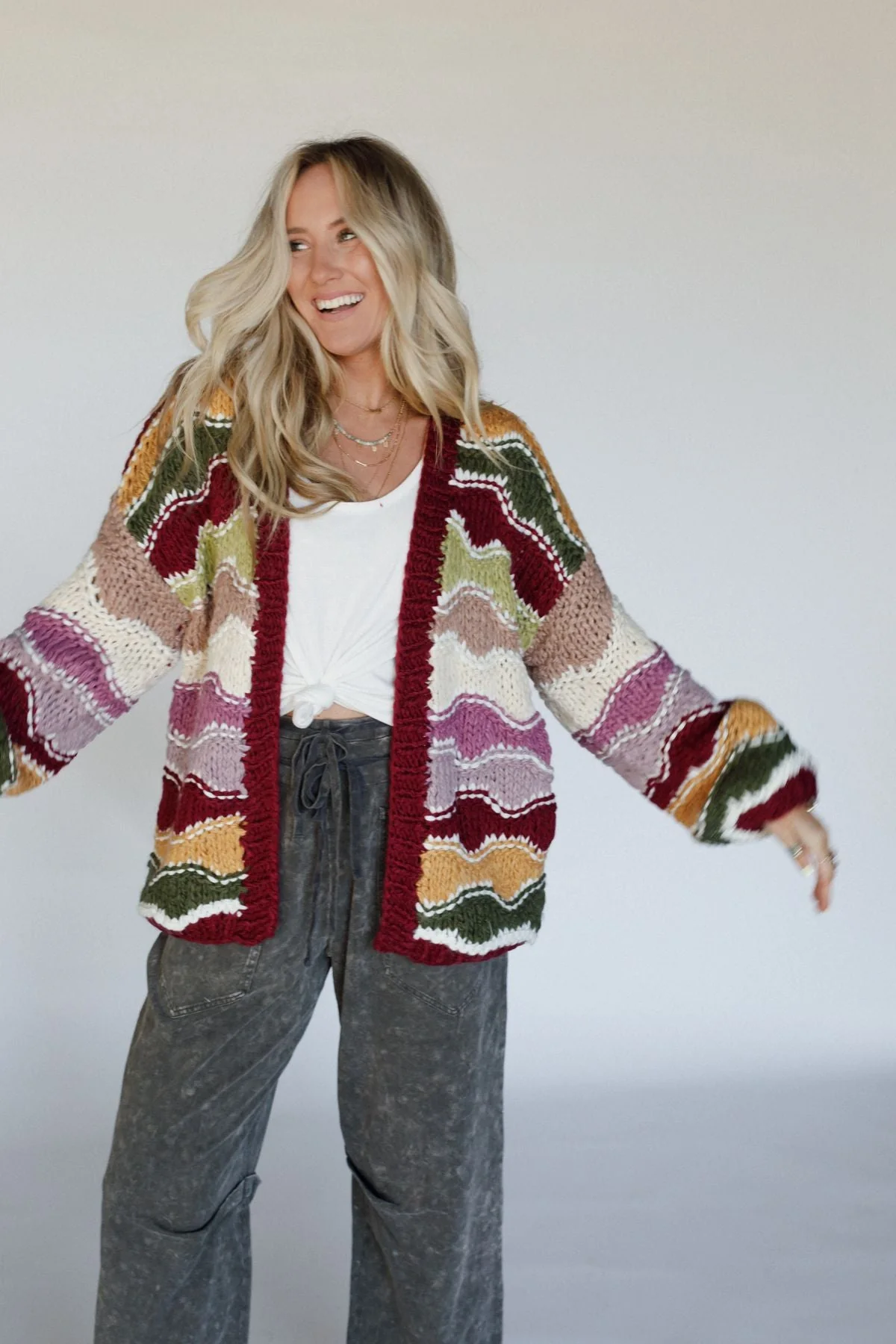 Chasing Harmony Cardigan - Plum - Image 4