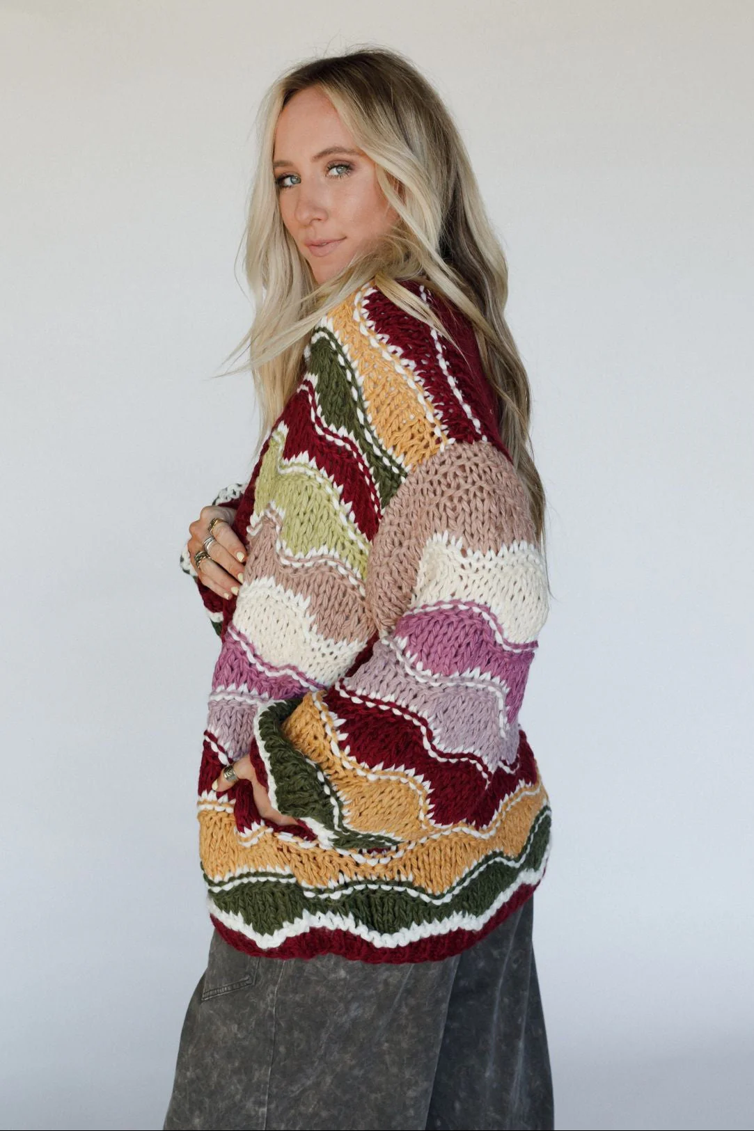 Chasing Harmony Cardigan - Plum - Image 3