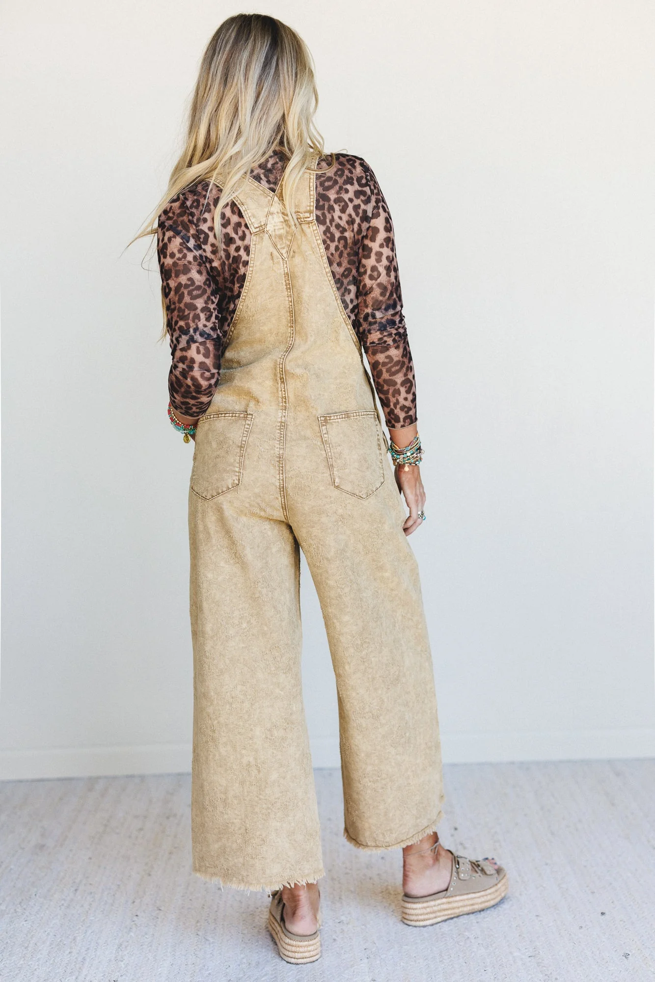 Chasing Horizons Flower Pattern Overalls - Walnut - Image 6