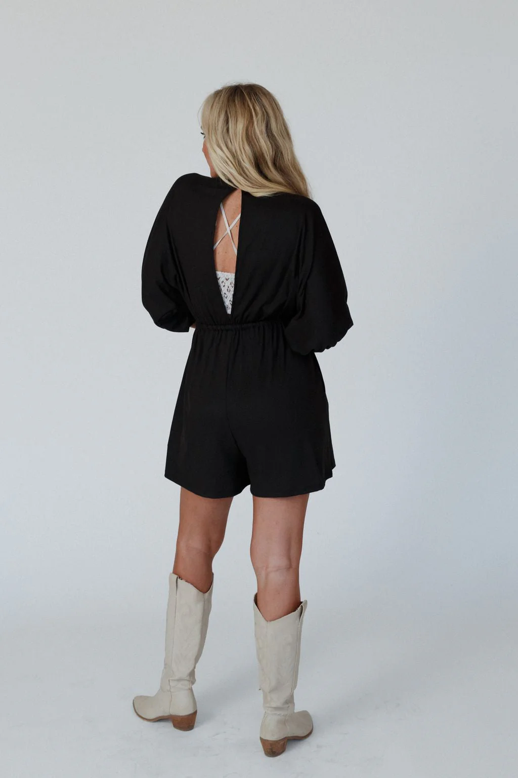 The Nest City Days Drawstring Romper - Black - Image 4