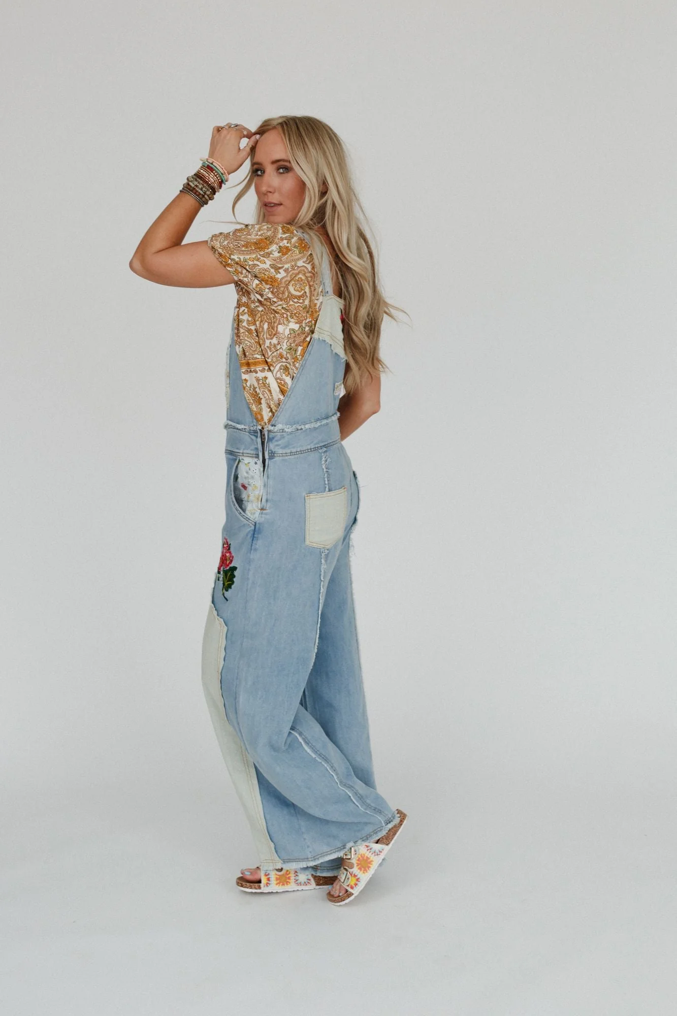 City Garden Floral Overalls - Denim - Image 5