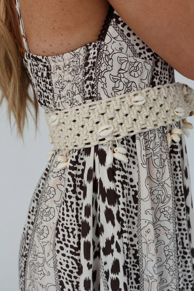 Coastal Chic Sea Shell Embroidered Belt - Natural - Image 5